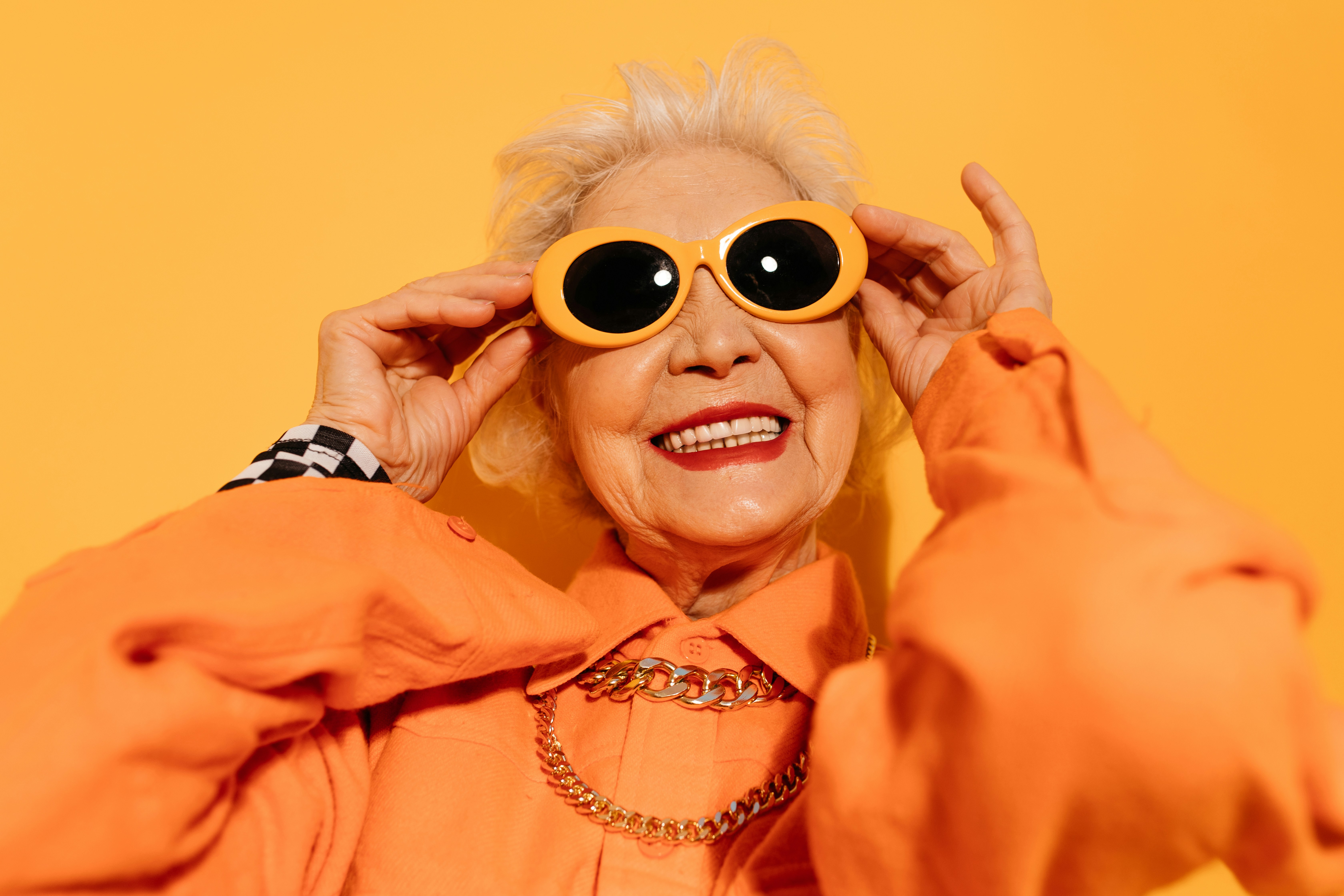 Older woman with sunglasses on