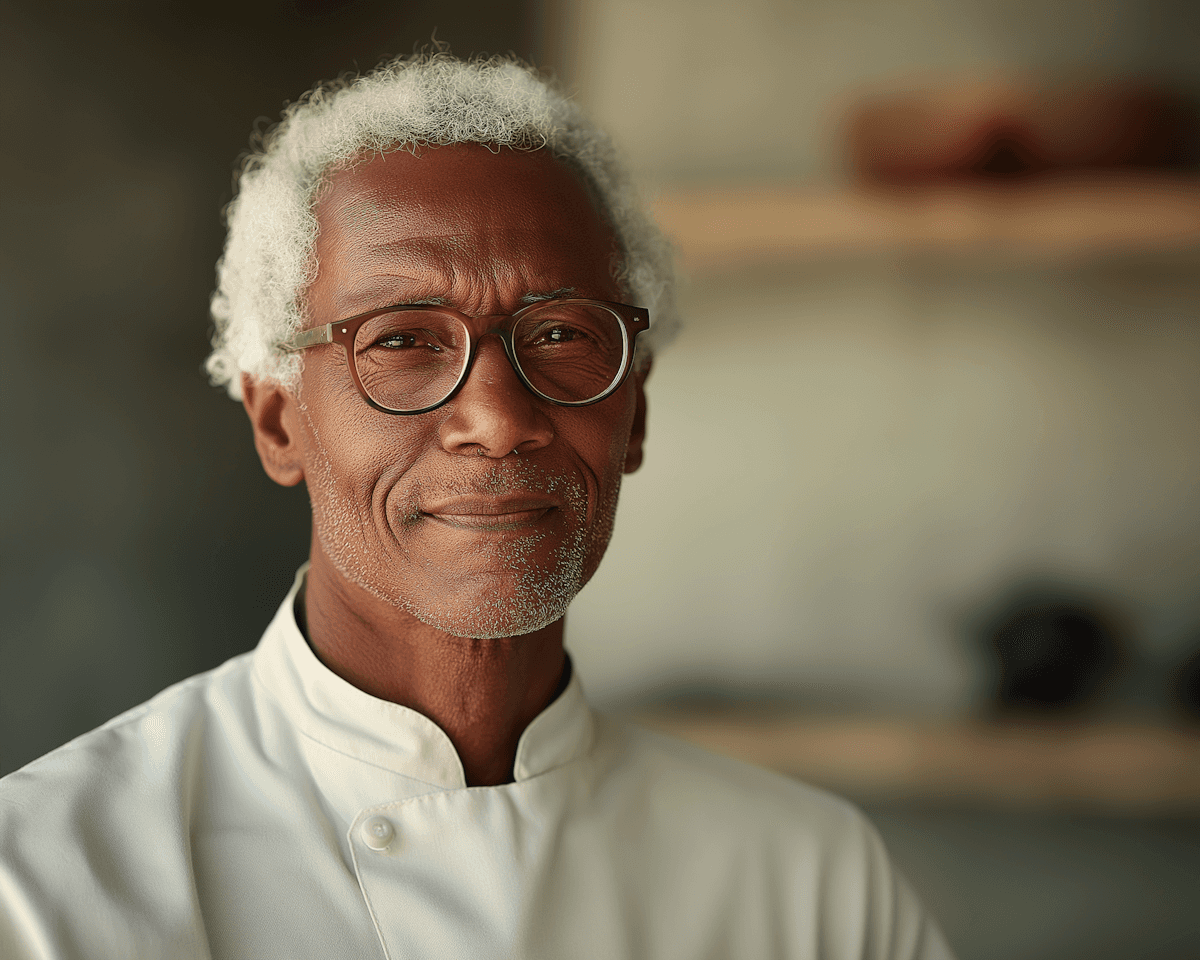 Portrait image of an old man