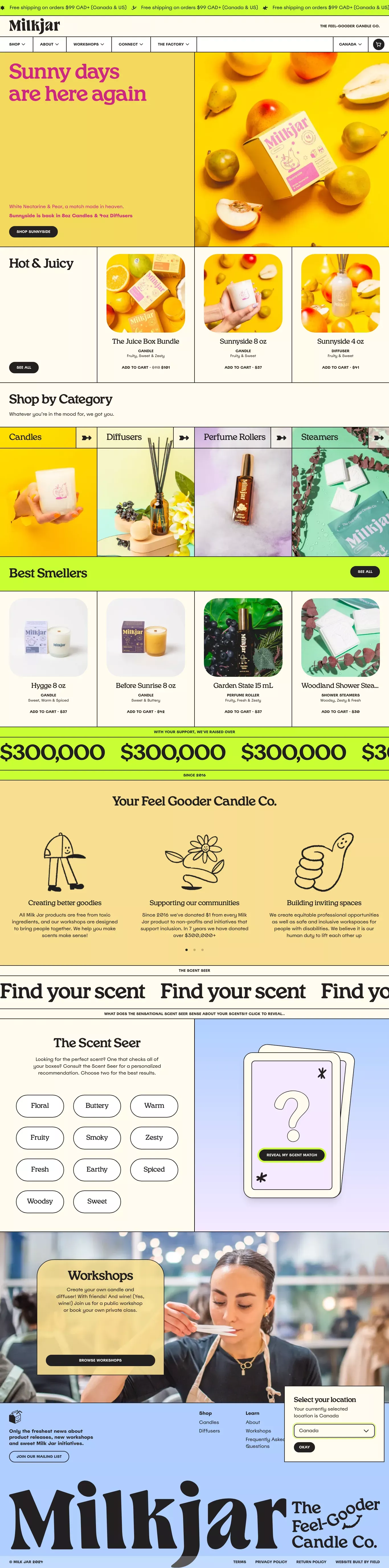 Amazingly Scented Soy Candles - Official ecommerce page screenshot showcasing Beauty and Ecommerce design