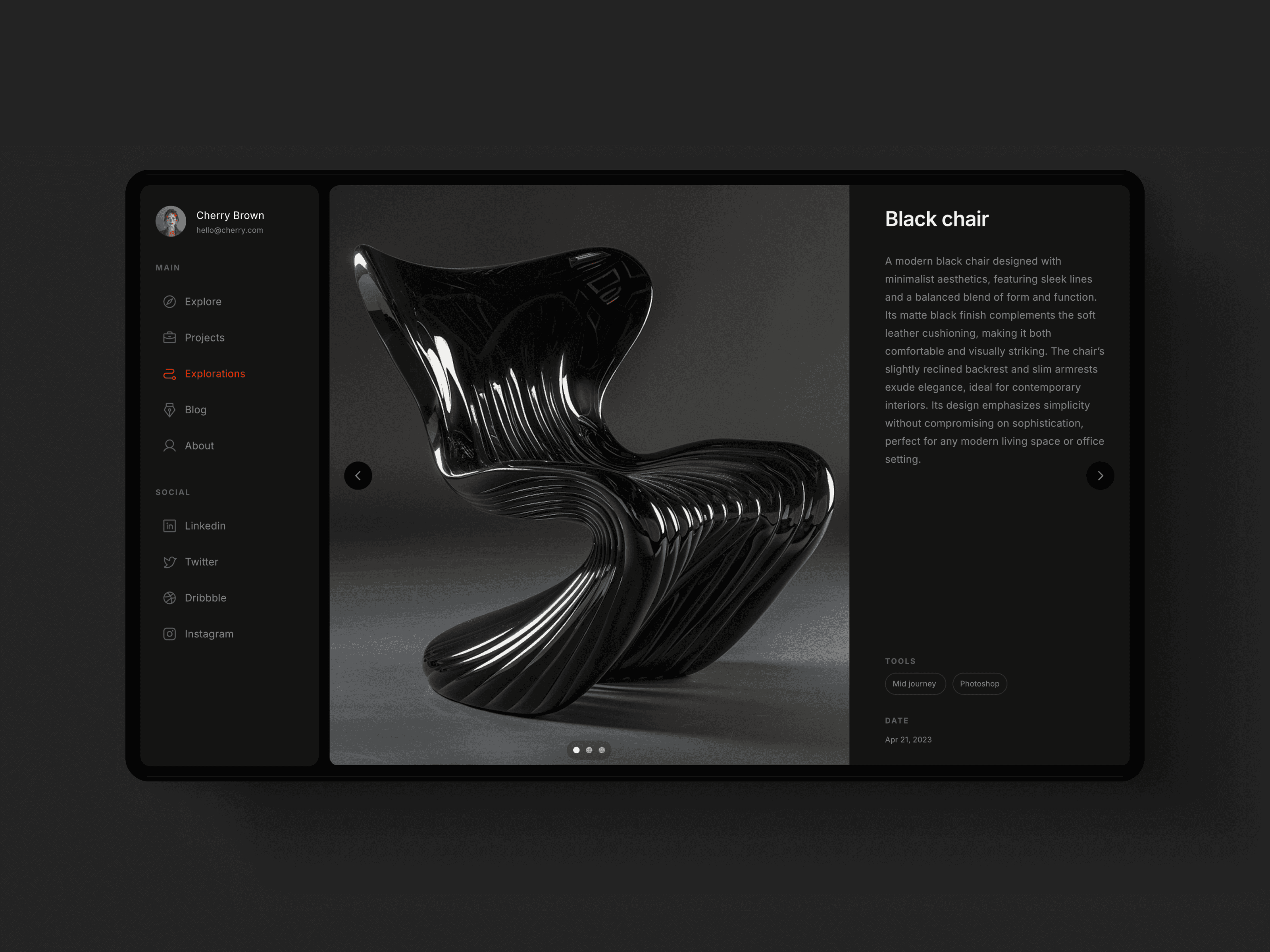 Cherfolio Framer template