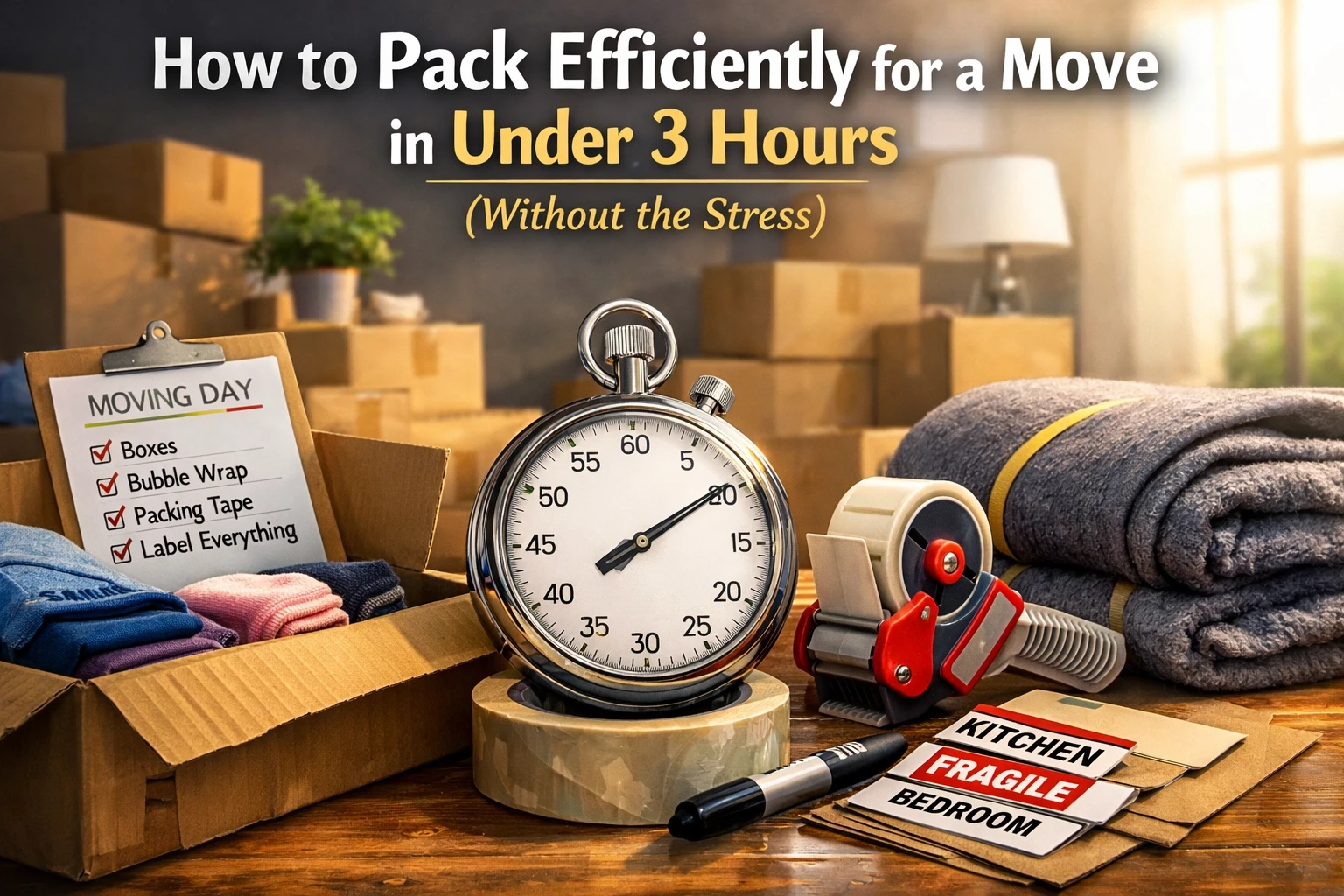 How to Pack Efficiently for a Move in Under 3 Hours