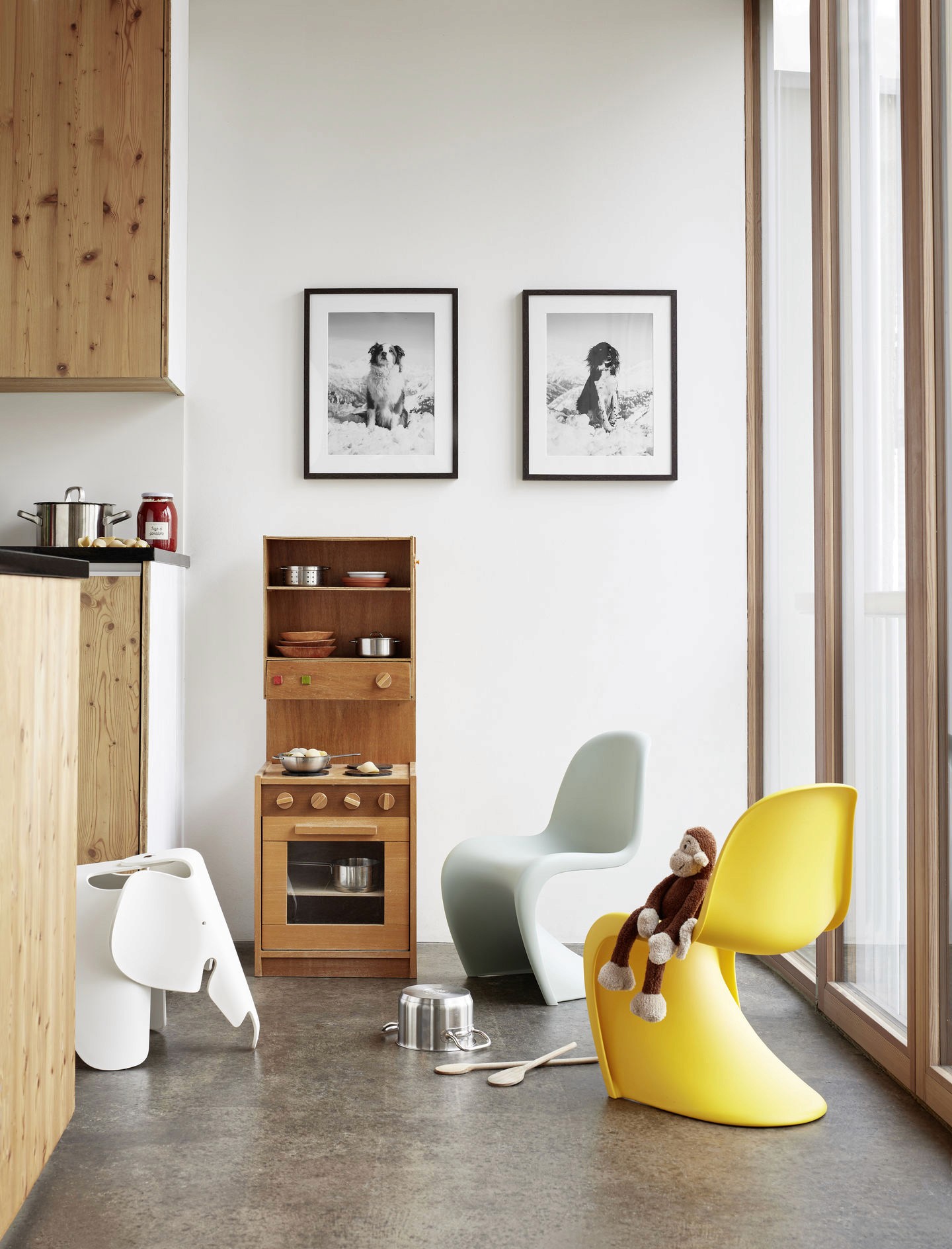 Vitra Panton chair wit geel