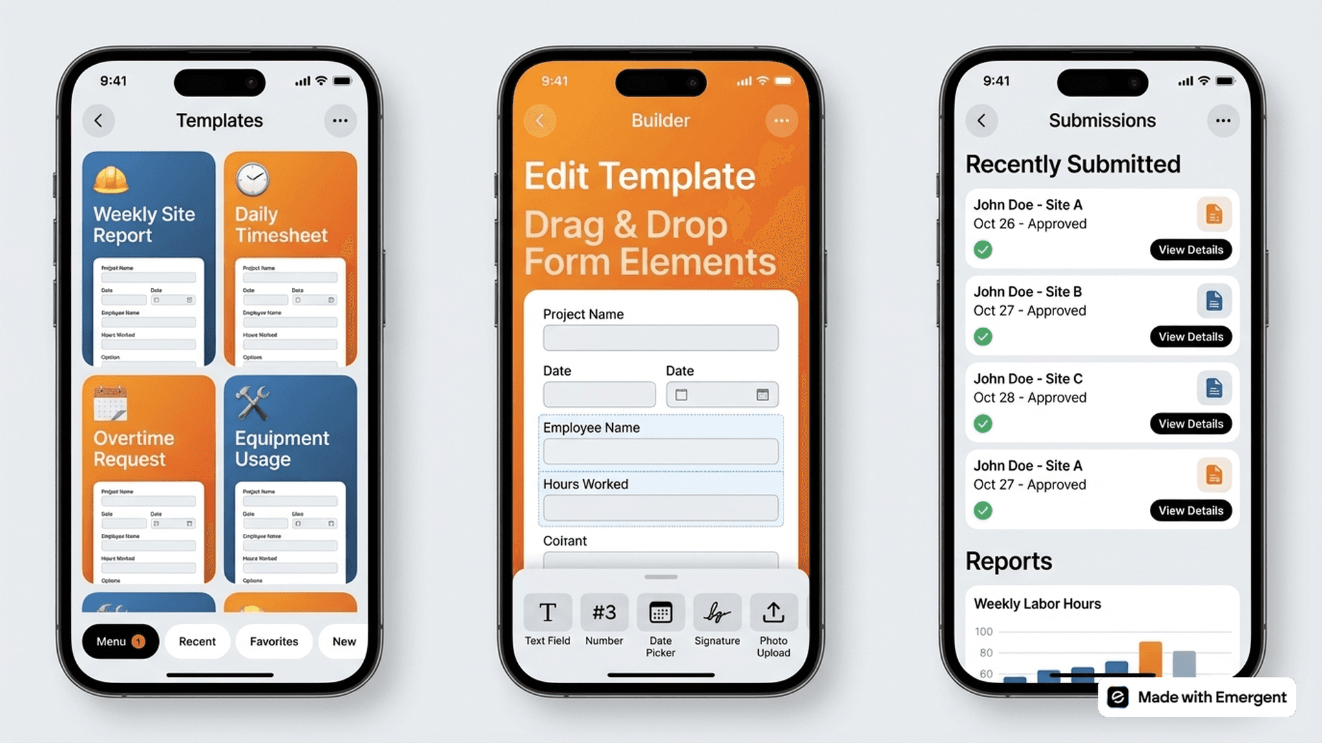 Construction Time Card App Made With Emergent