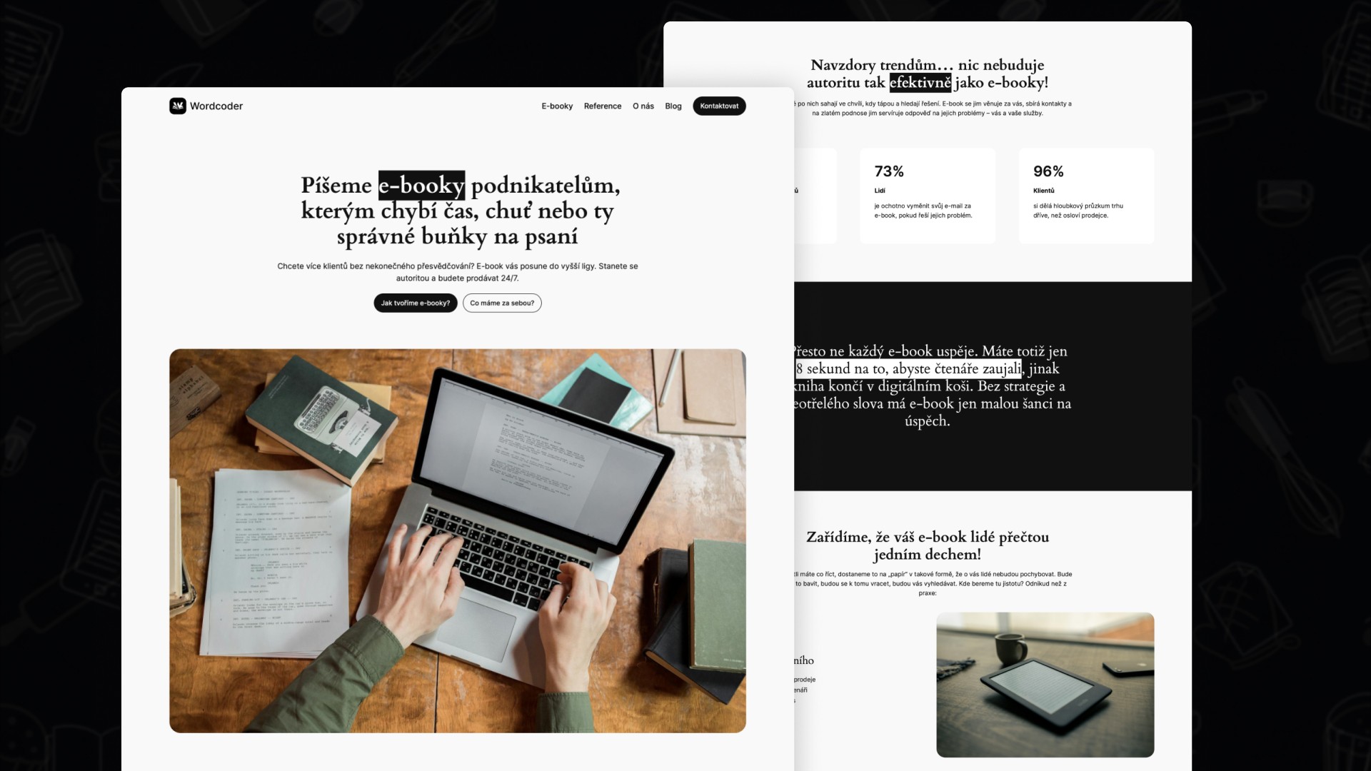 Screenshot designu webu Wordcoder