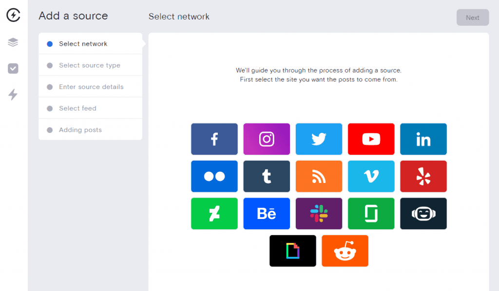 Select social media network