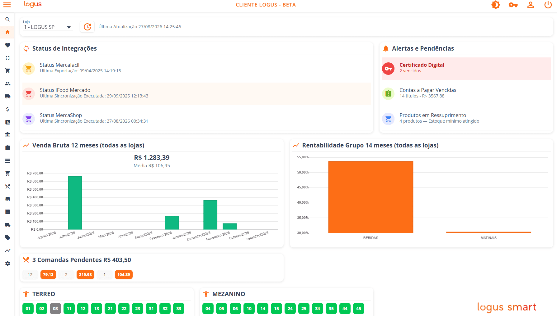 Customers list UI