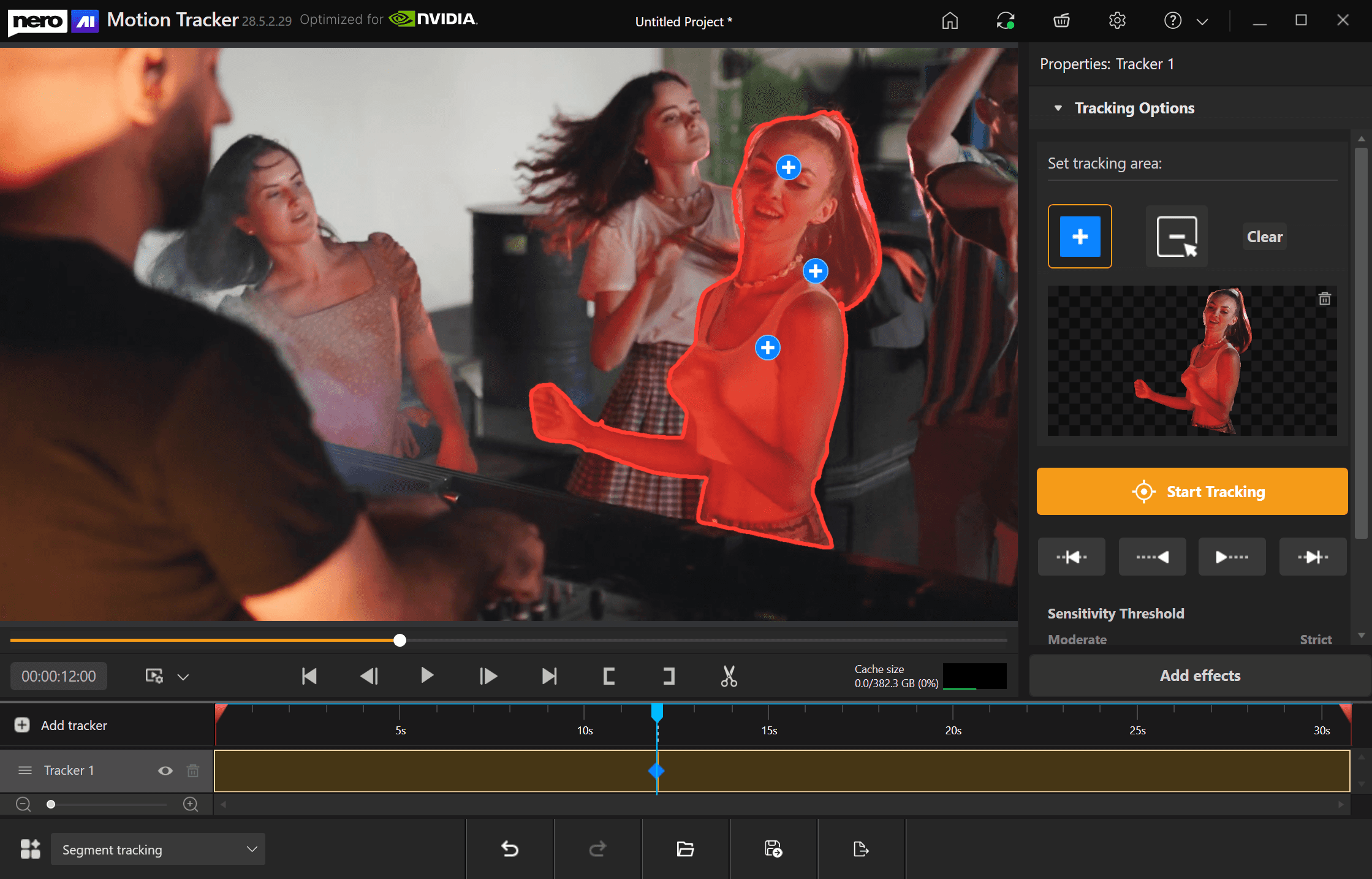 Nero Motion Tracker seggment tracking