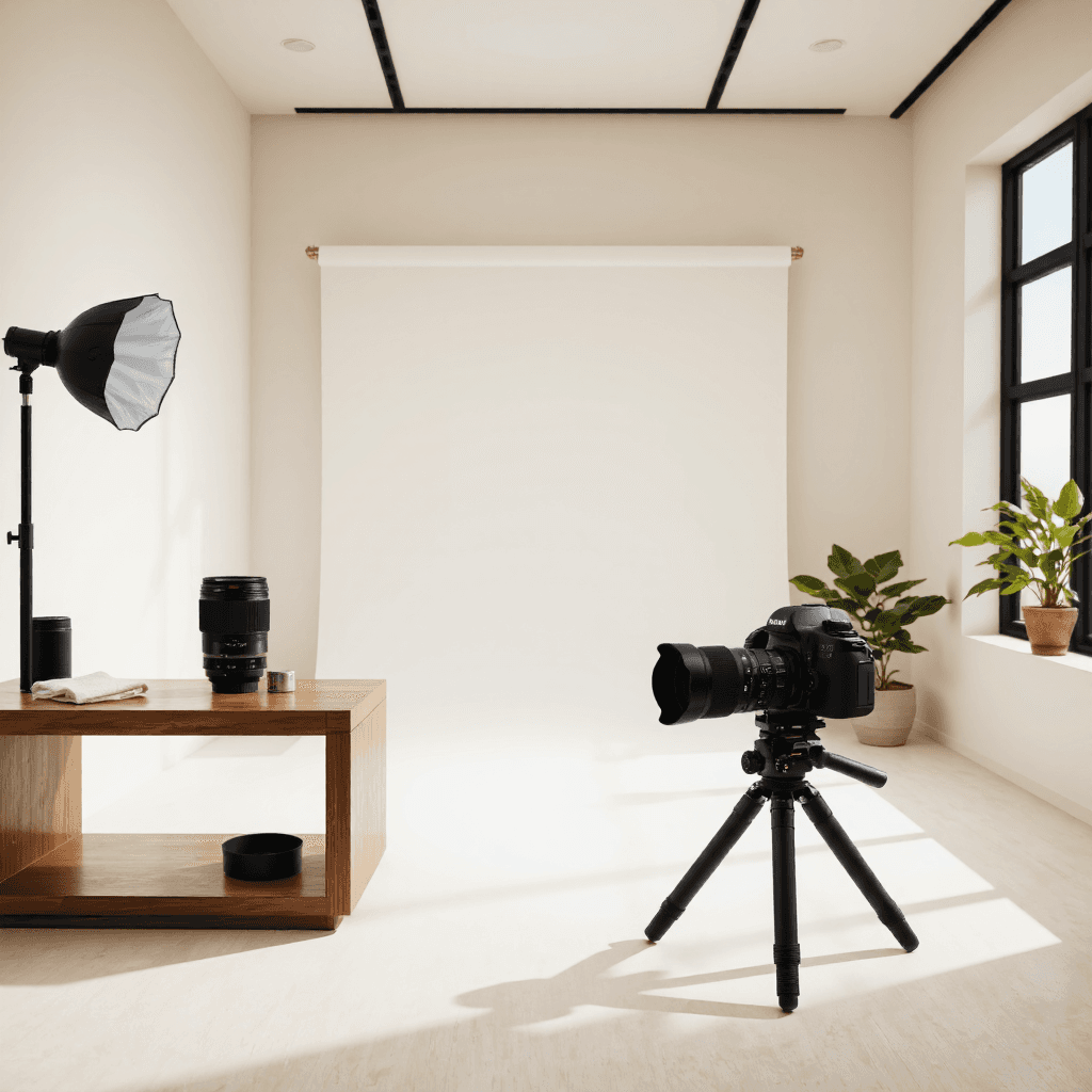 product photography of camera