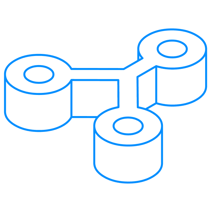 Database connection nodes network system architecture icon