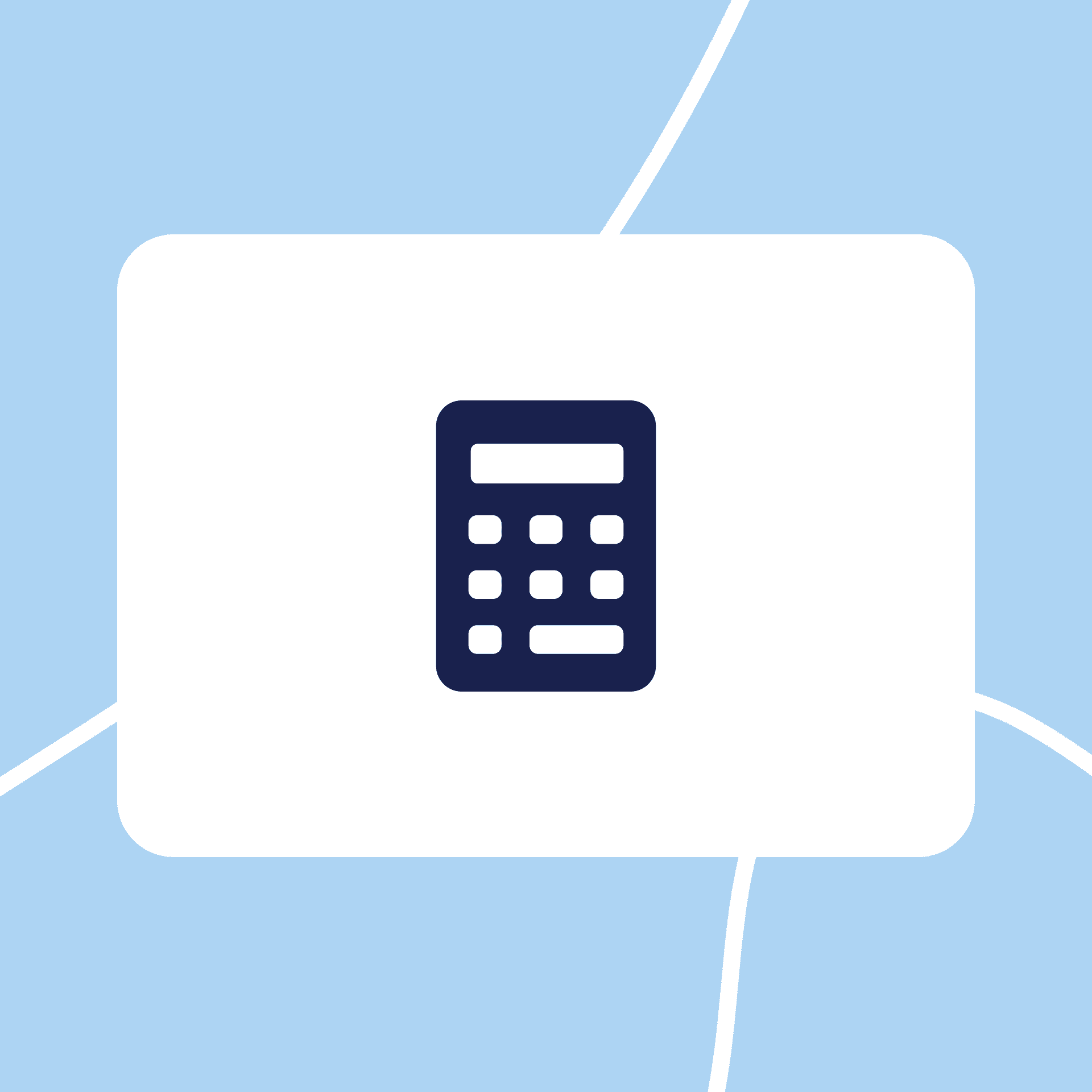 Calculator icon on blue background