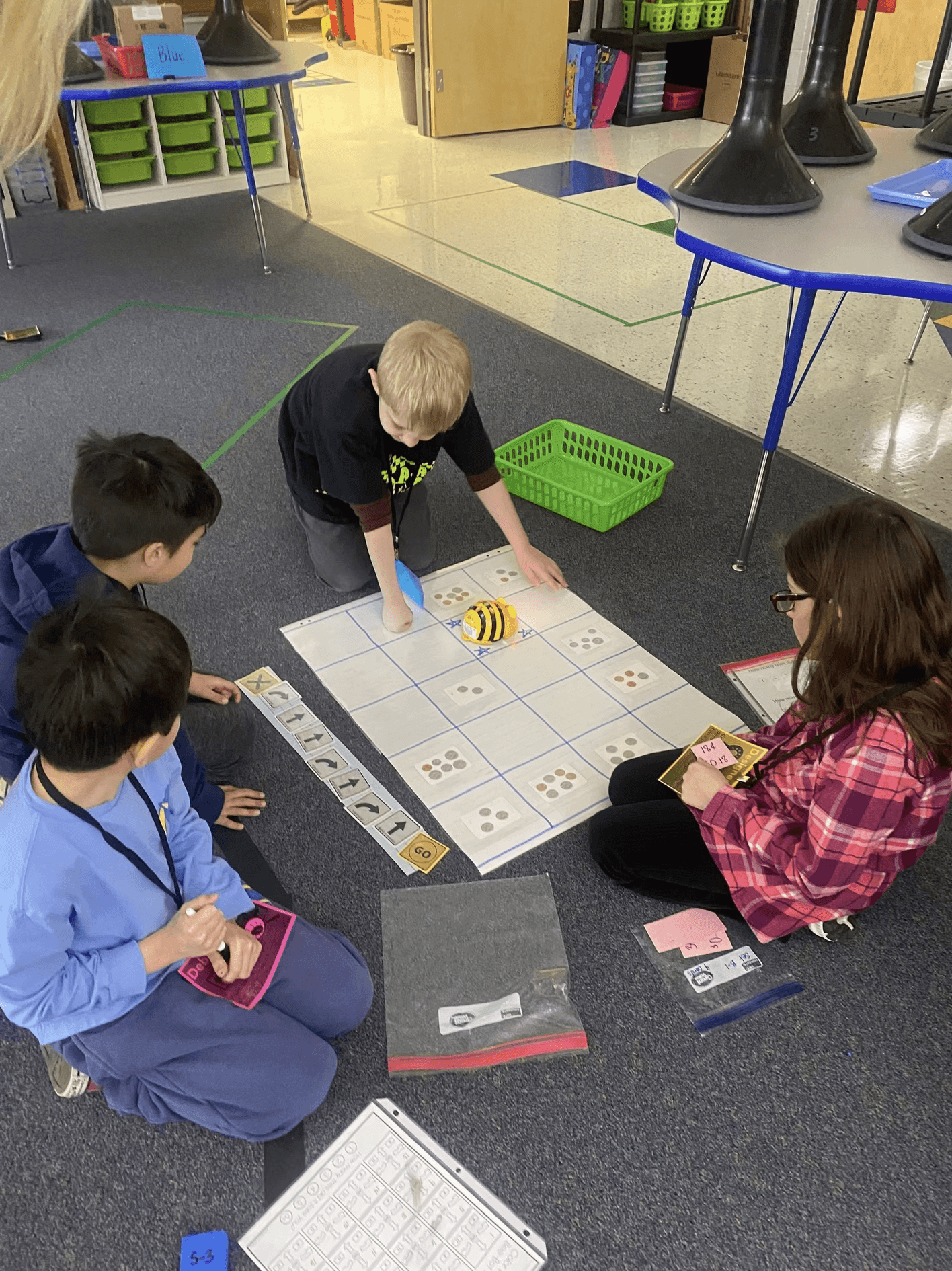 Students from Allen Elementary School collaborating on a project.