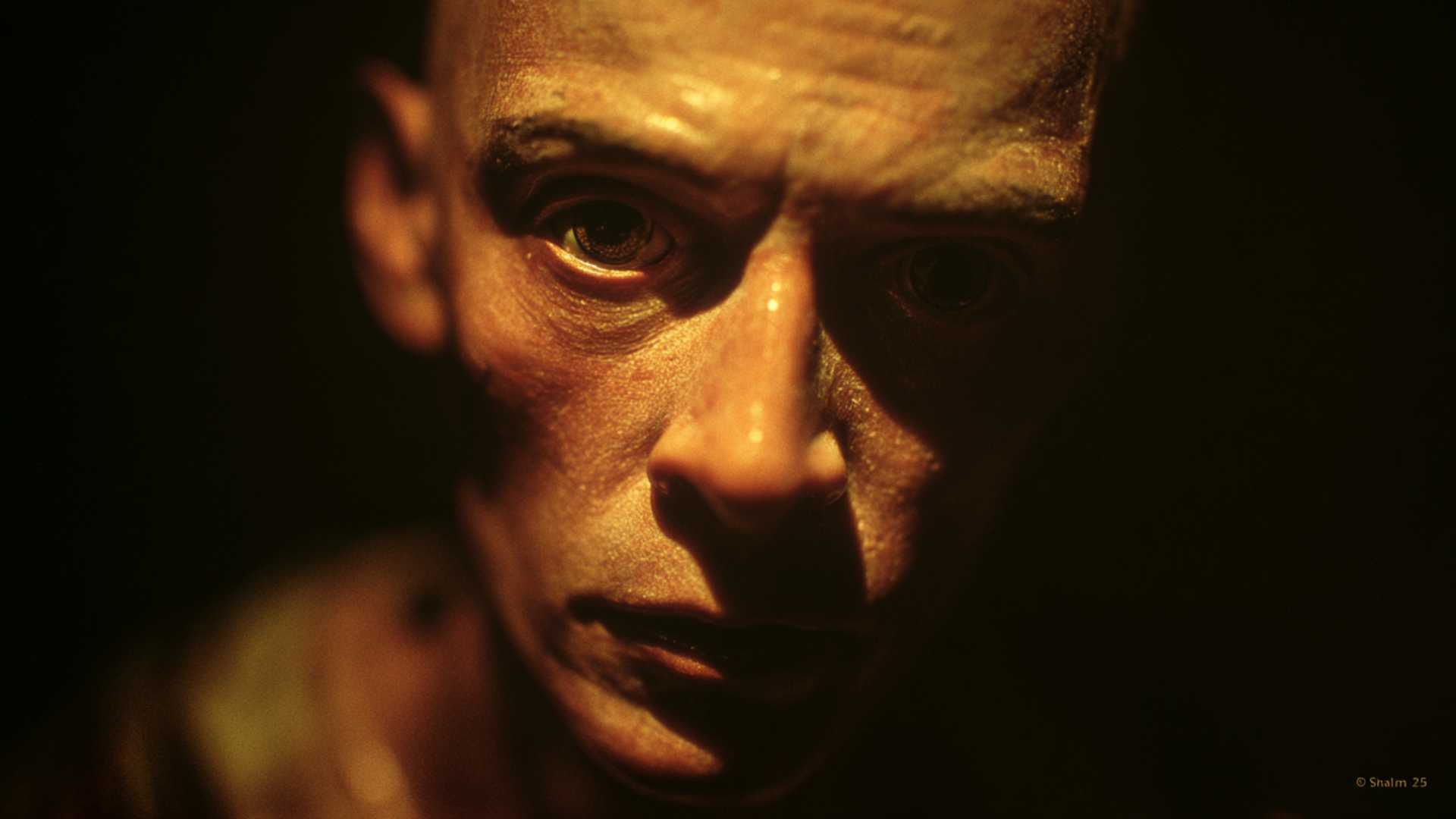 A cinematic close-up of a hyper-realistic AI avatar listening intently with a furrowed brow, demonstrating new 'Avatar Forcing' technology that eliminates the blank stare of traditional models.