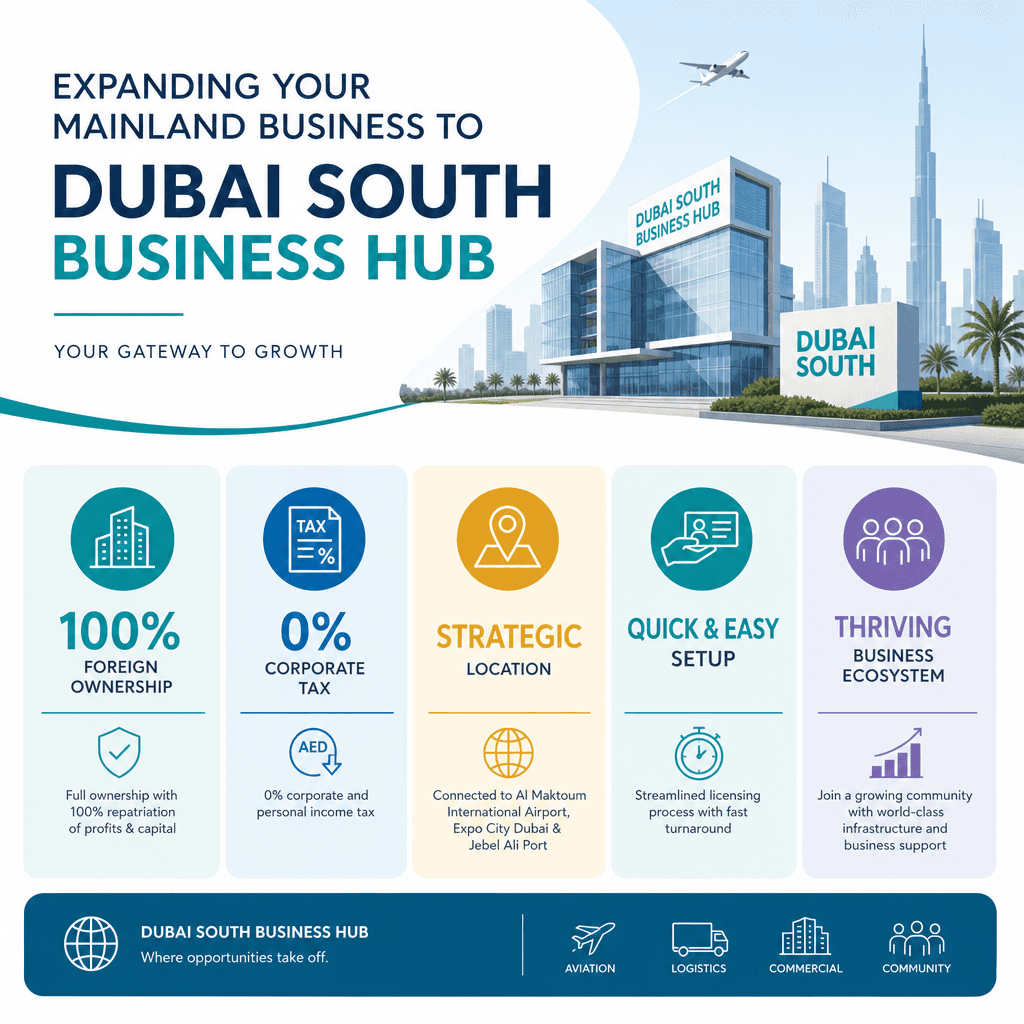 Infographic: Expanding Your Mainland Business to Dubai South Business Hub