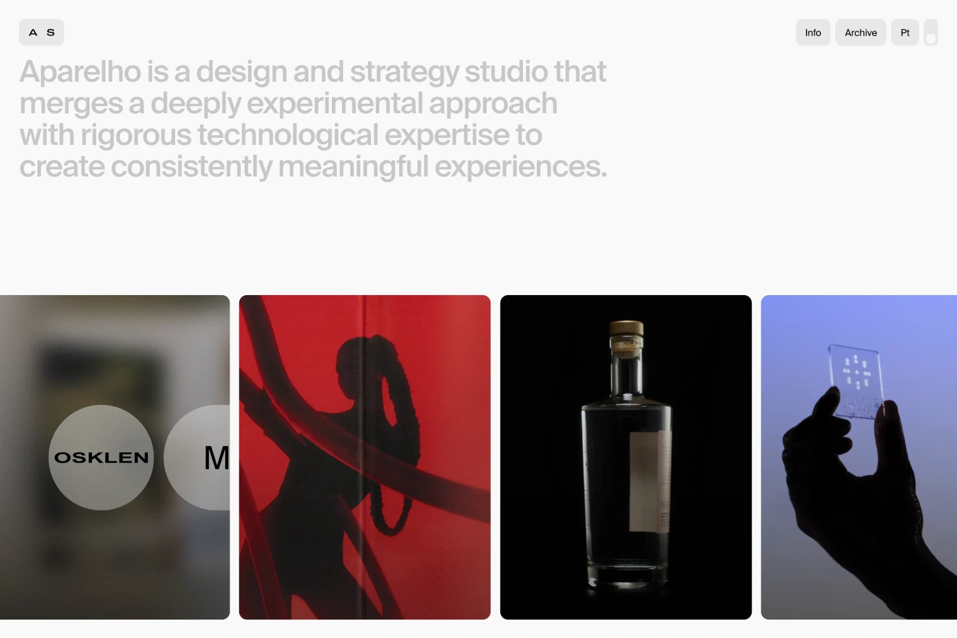 Screenshot of Aparelho Studio website