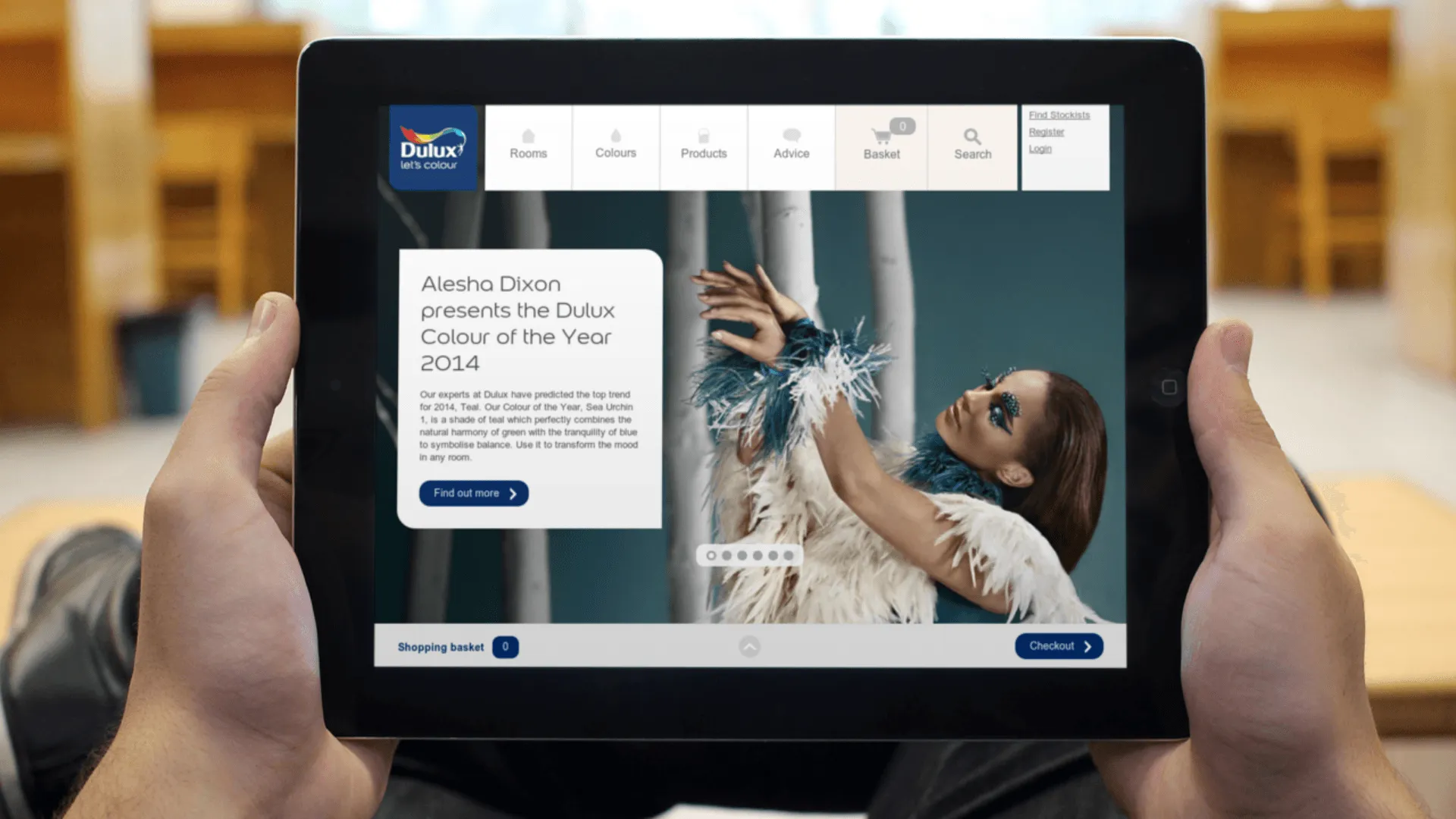 Dulux website on tablet
