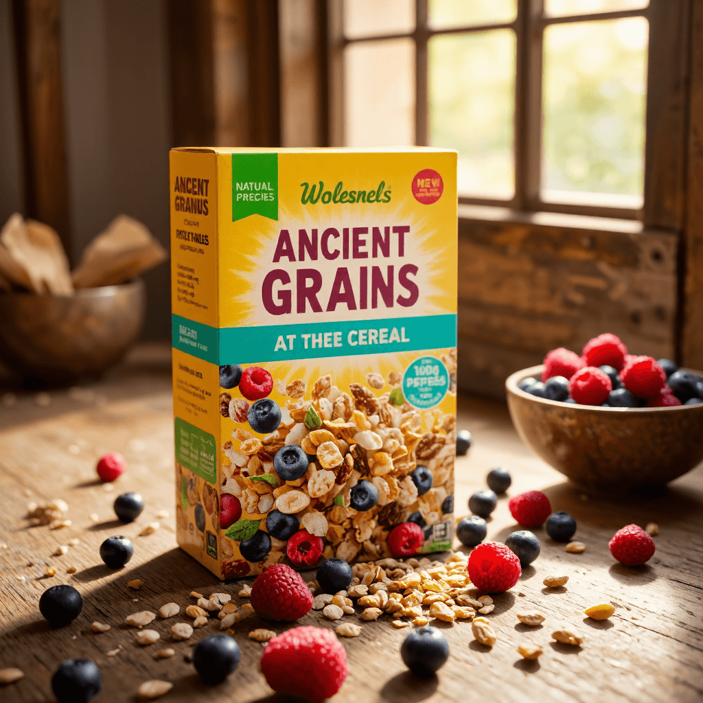 product photography of box of cereal