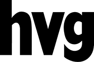 The image displays a stylized logo with lowercase letters "hvg" in a bold, modern font, primarily in a dark gray color against a transparent background.