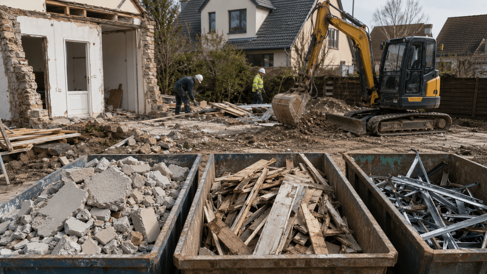 gravats après une démolition Paris