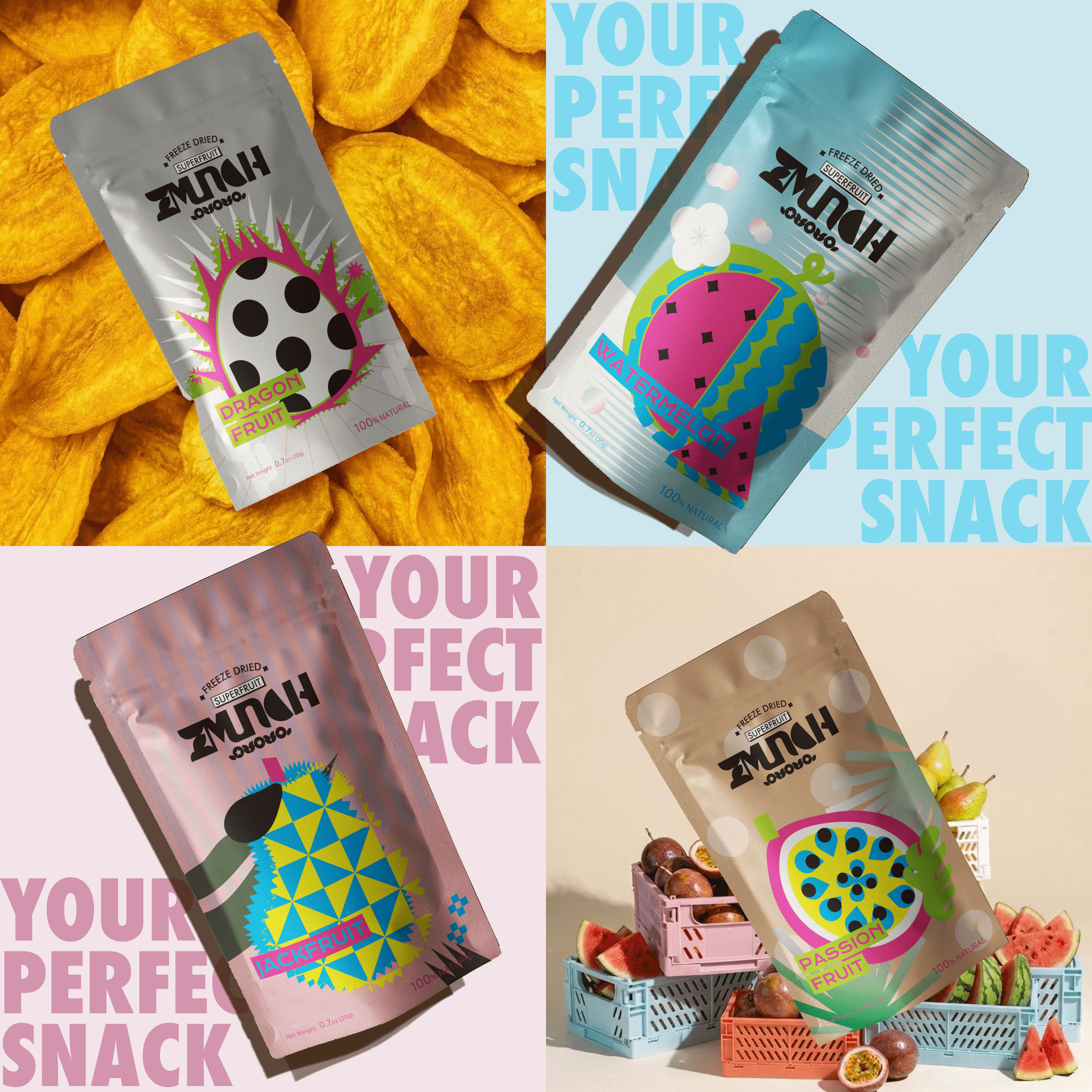 Modern food magazine brochure mockup with bold typography and bright yellow accents