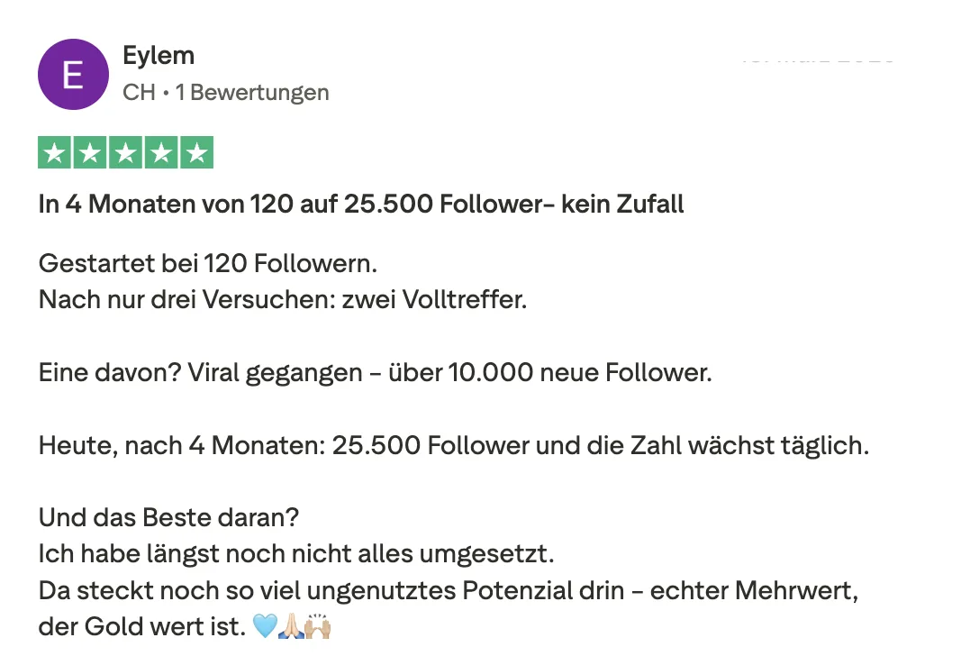 Erfahrungsbericht KI Creator Akademie: Eylem wächst in 4 Monaten von 120 auf 25.500 Follower