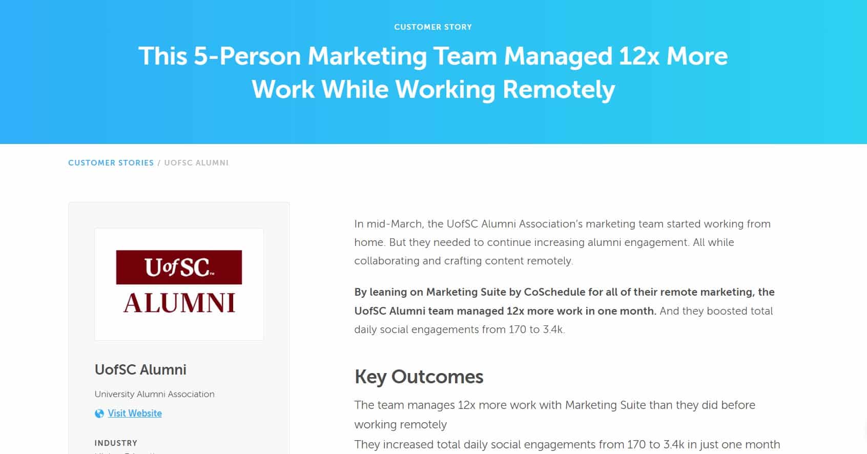 Case study for CoSchedule with U of SC