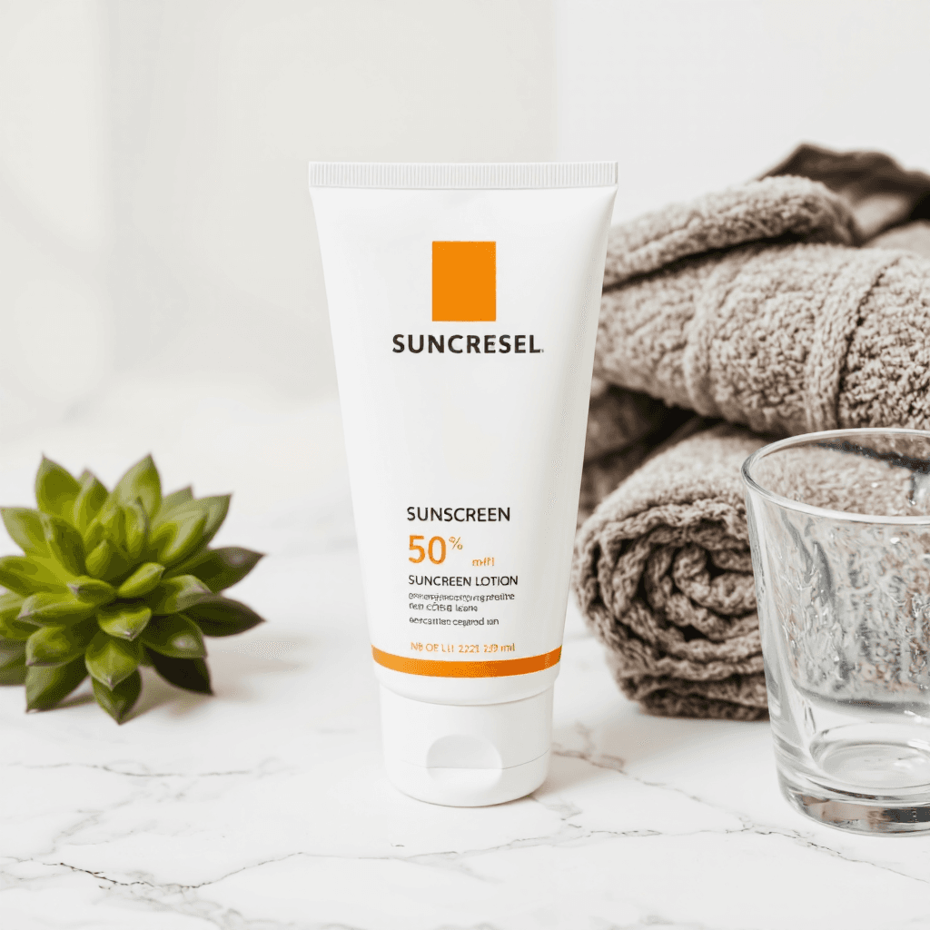 product photography of sunscreen lotion