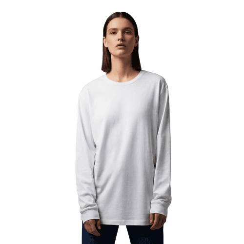 Long sleeve t-shirt mockup on female model