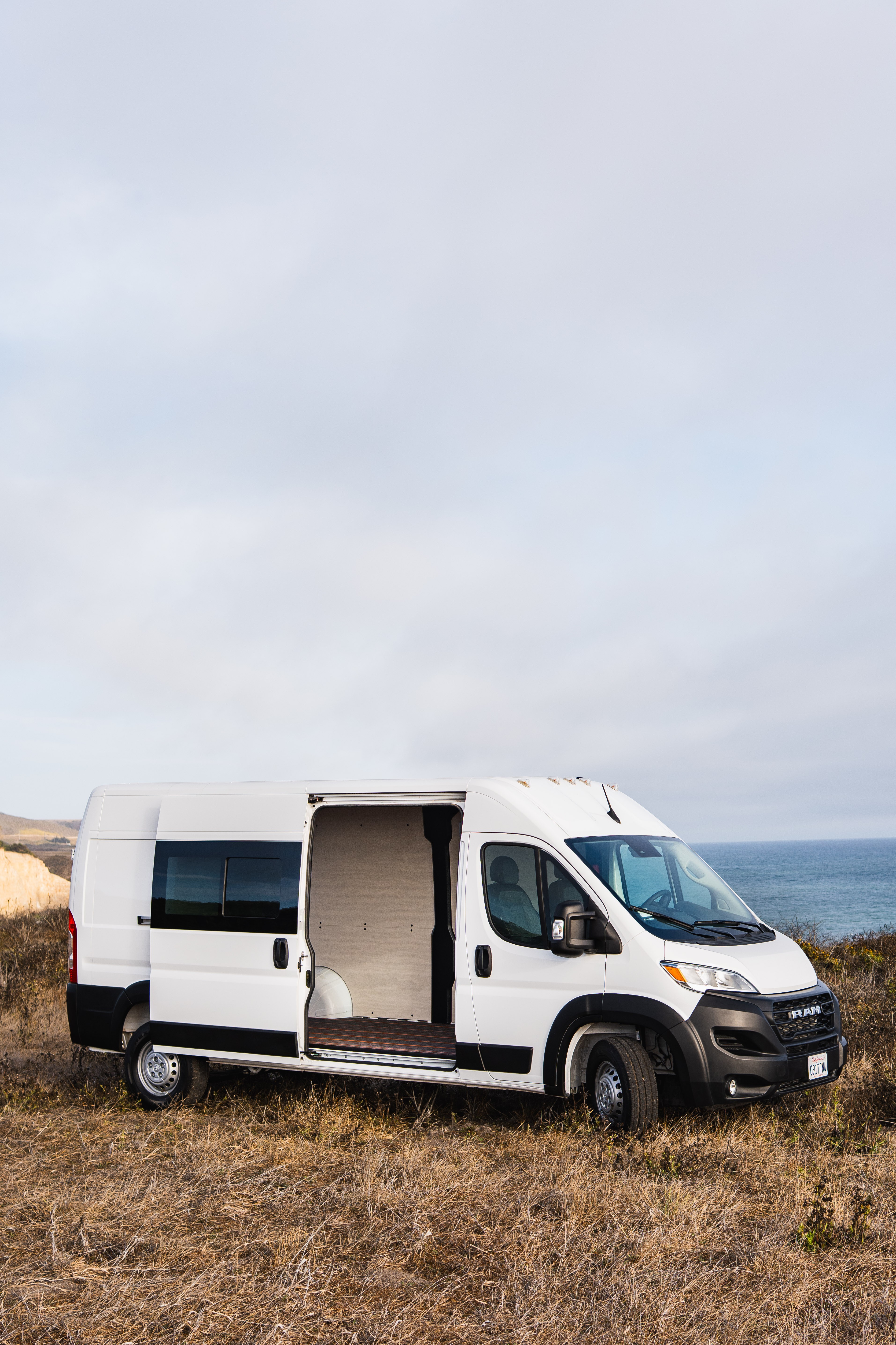 Full view of ram promaster overland van with structural kit installed