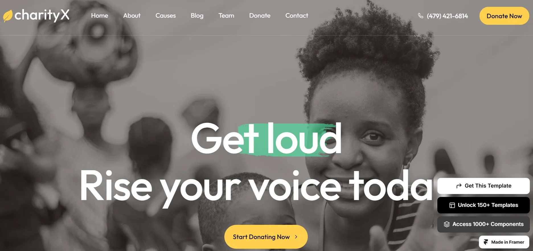 Best Framer Templates for Non-Profit - CharityX     