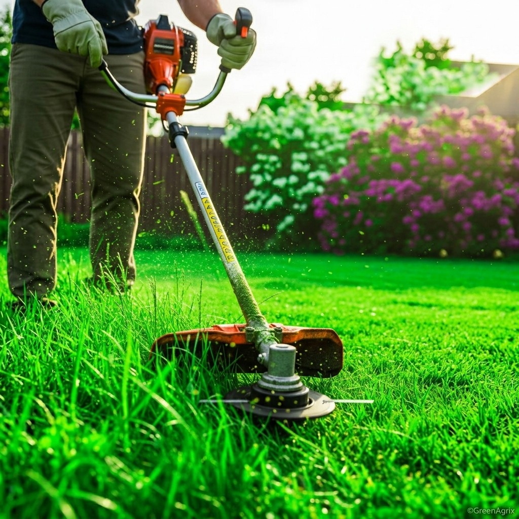 Professional landscaping tools in New York — clean organized pruning shears and edging equipment.