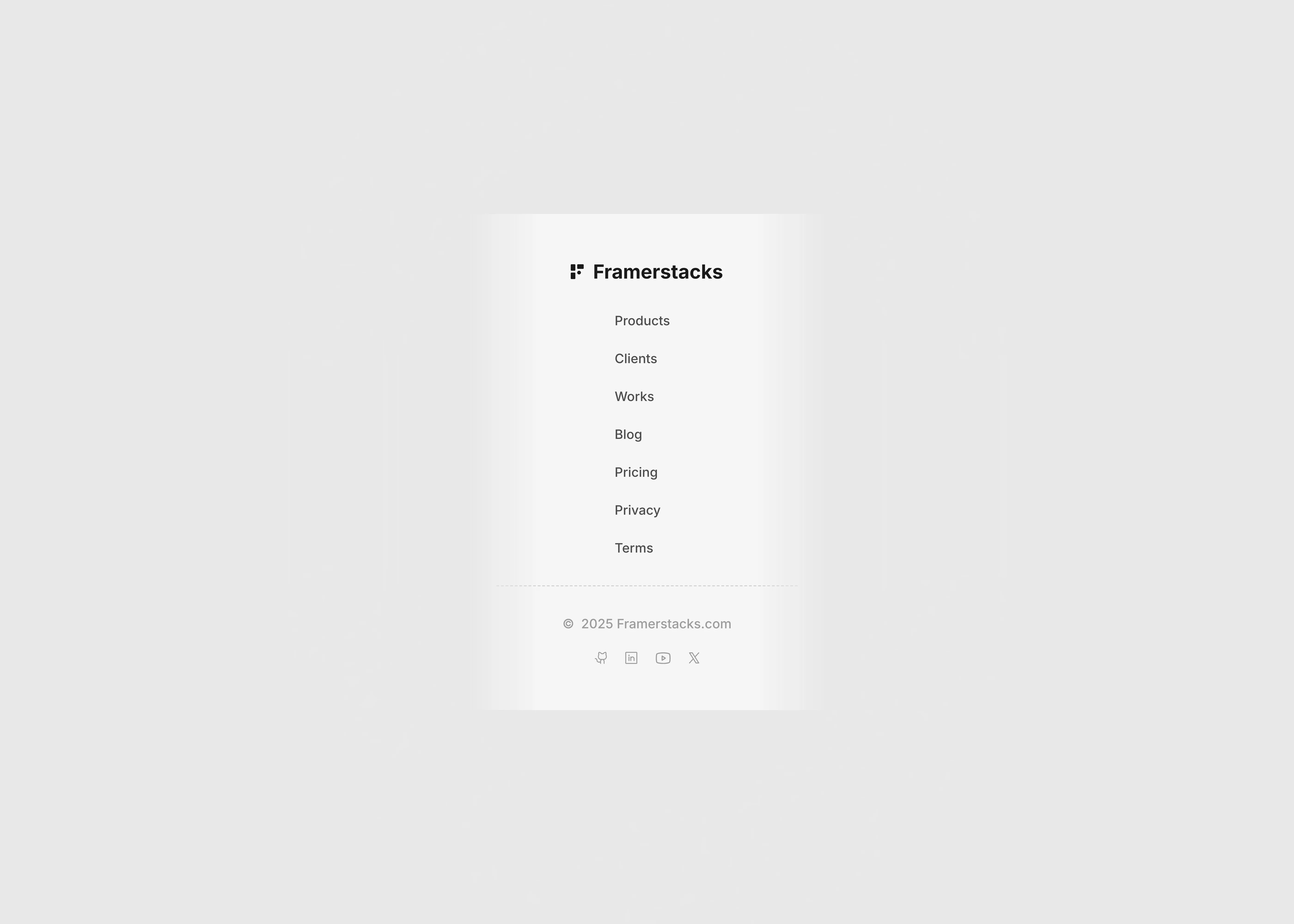 A simple footer ui in light theme for mobile screens