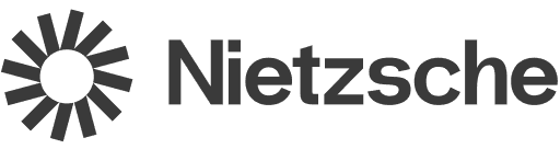Nietzsche logo featuring a sunburst design and the name "Nietzsche.