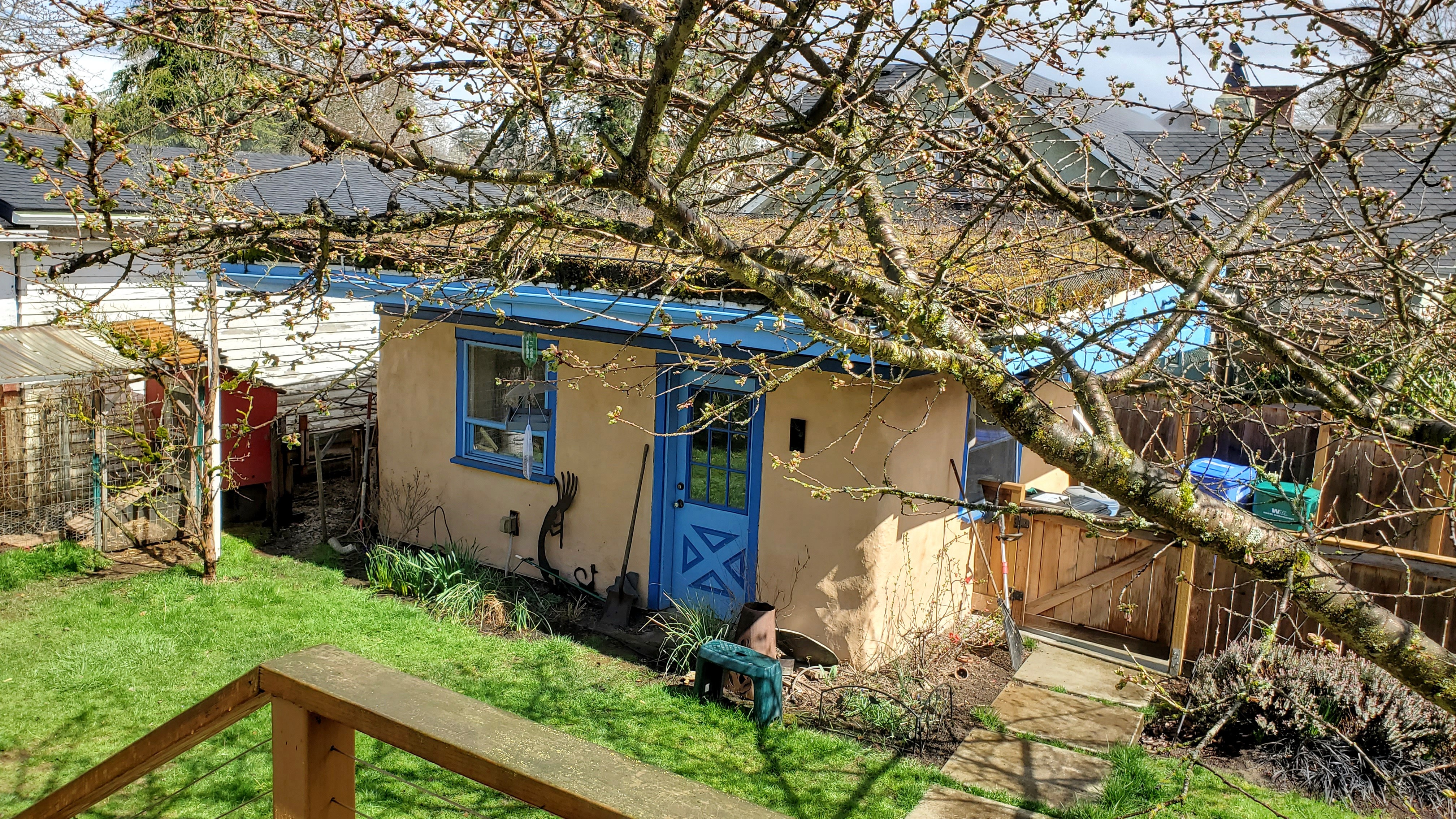 Drone shot of a running track at night