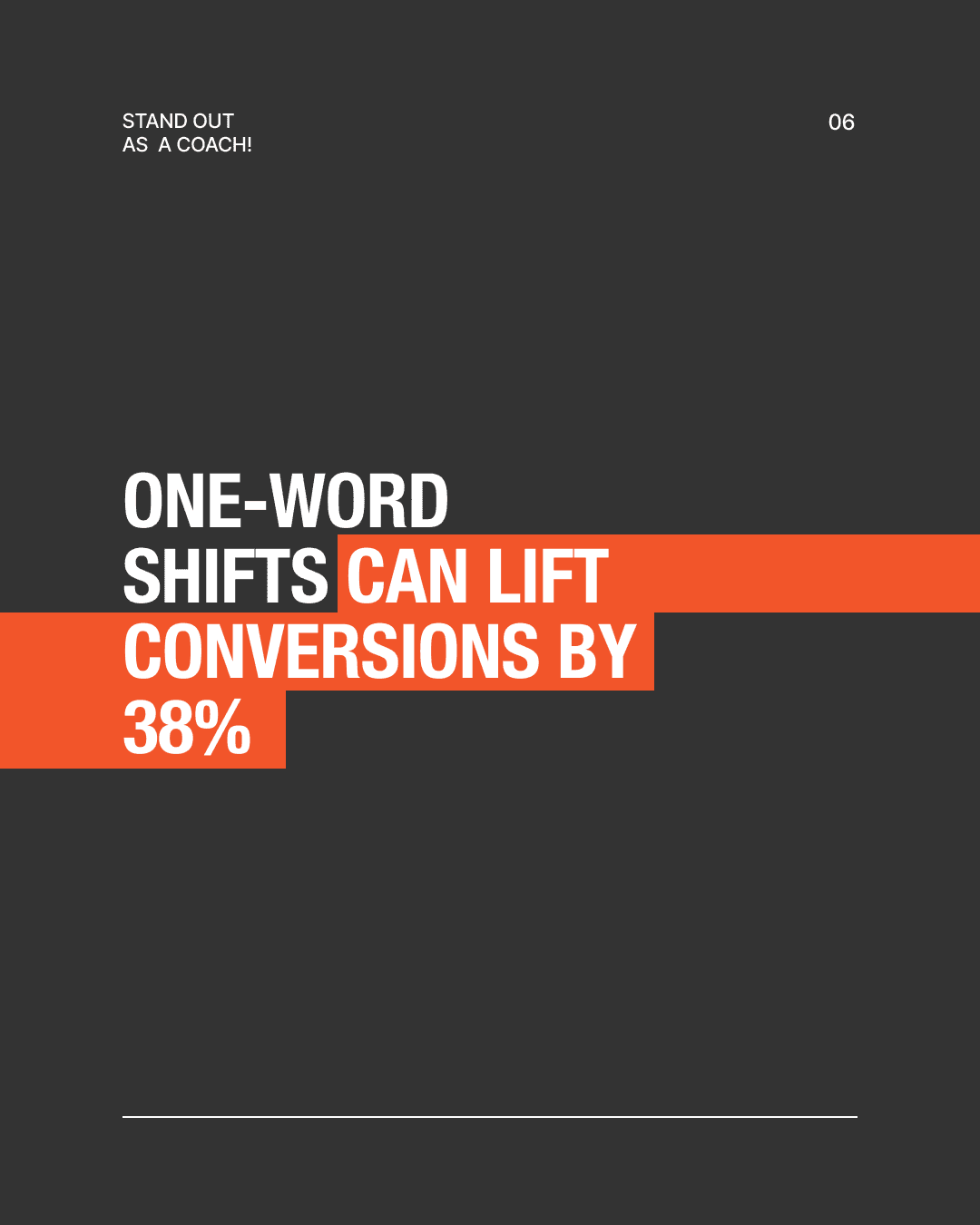 Text: One-word shifts can lift conversions by 38%.