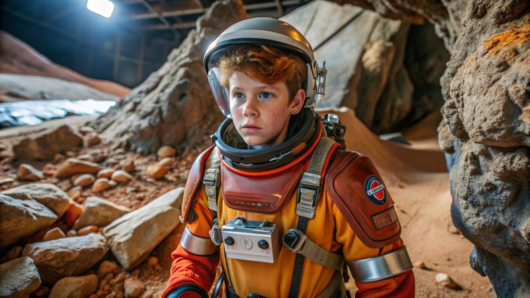 A boy trains on Mars