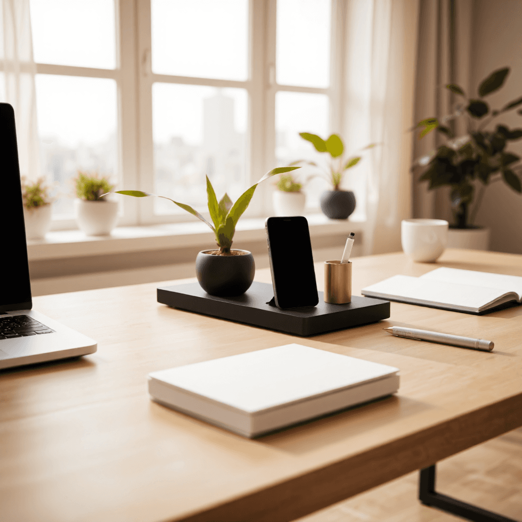 product photography of wireless charger stand
