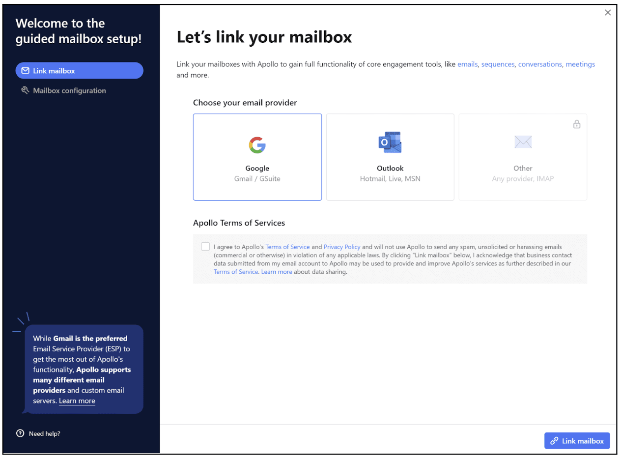 Image 15 -&nbsp; Choosing email provider for mailbox setup