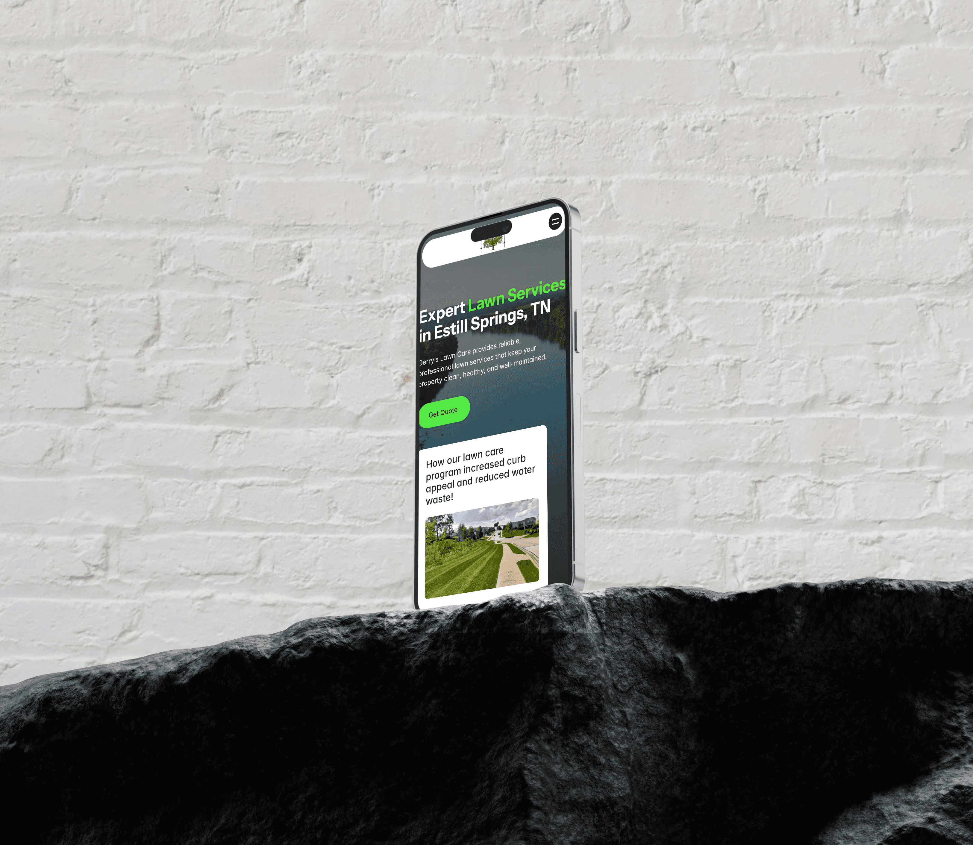 Gerry's Lawn Care Phone Mockup