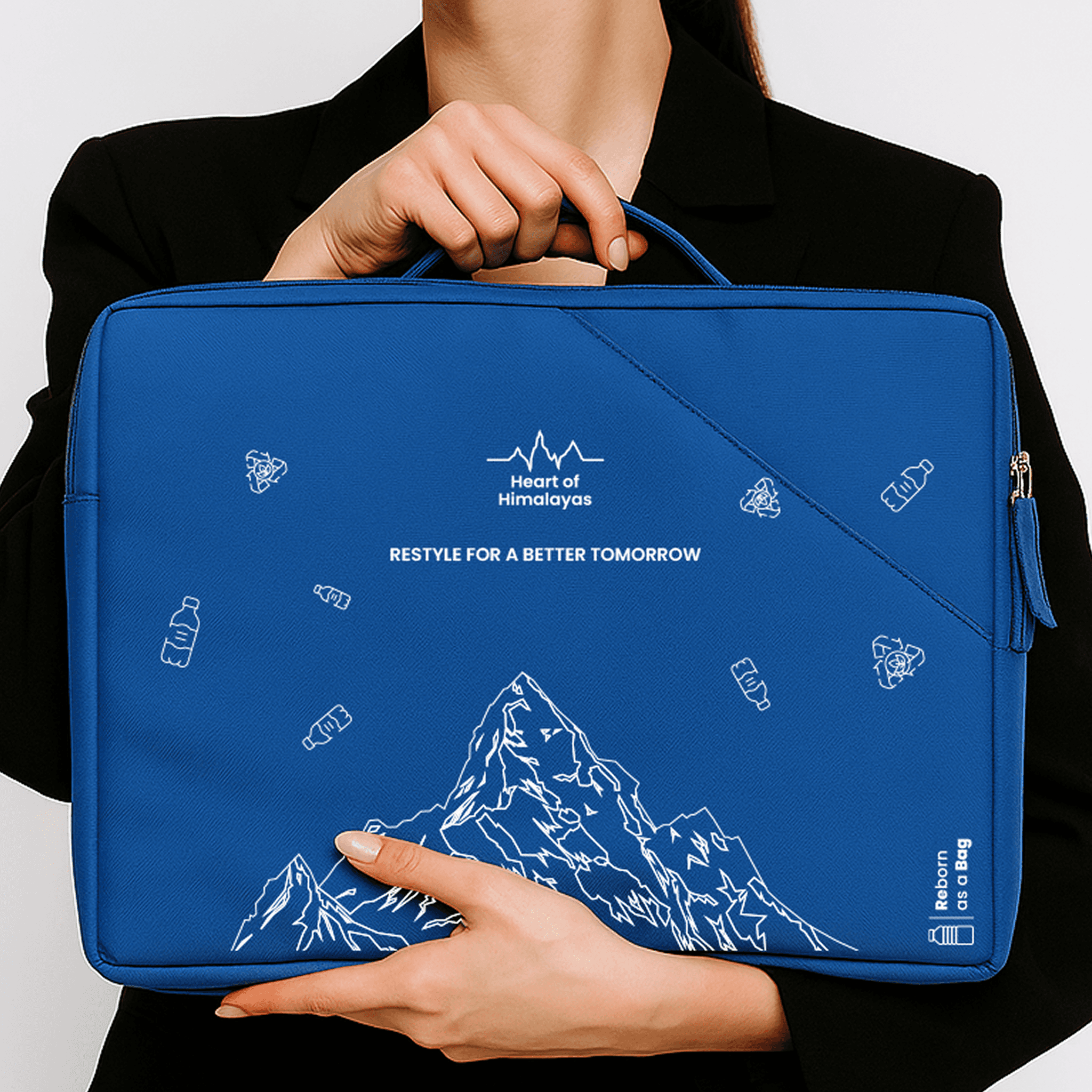 Woman in red outfit poses by a red telephone booth.