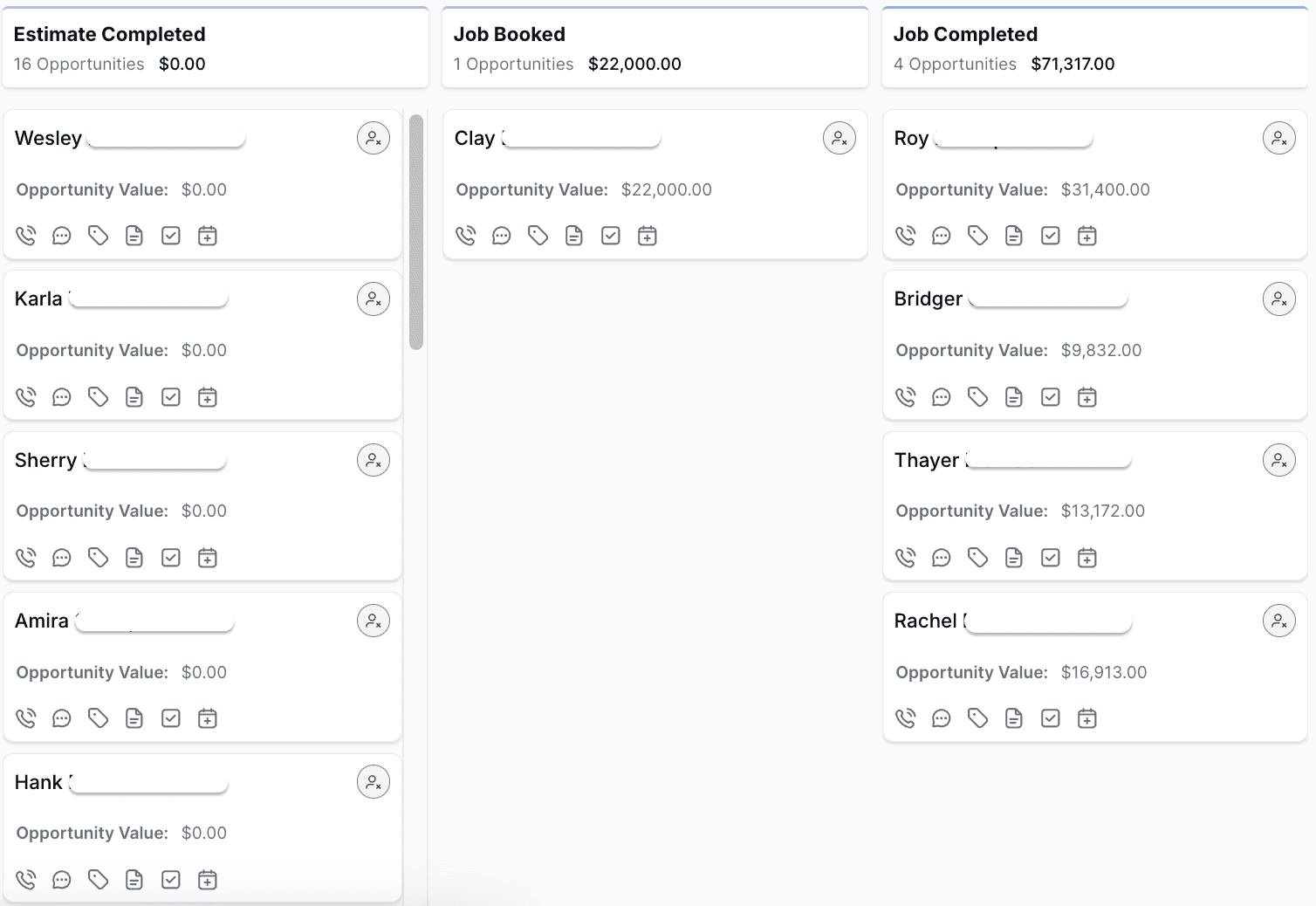 Fresh Construction pipeline of booked estimates