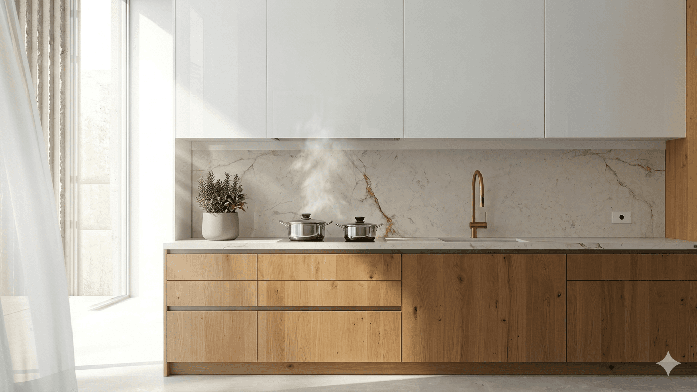 Cuisine moderne - plaque de cuisson invisible