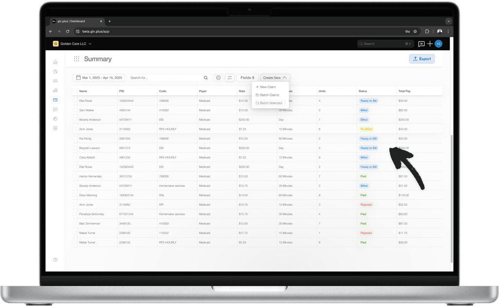 Giv billing software.