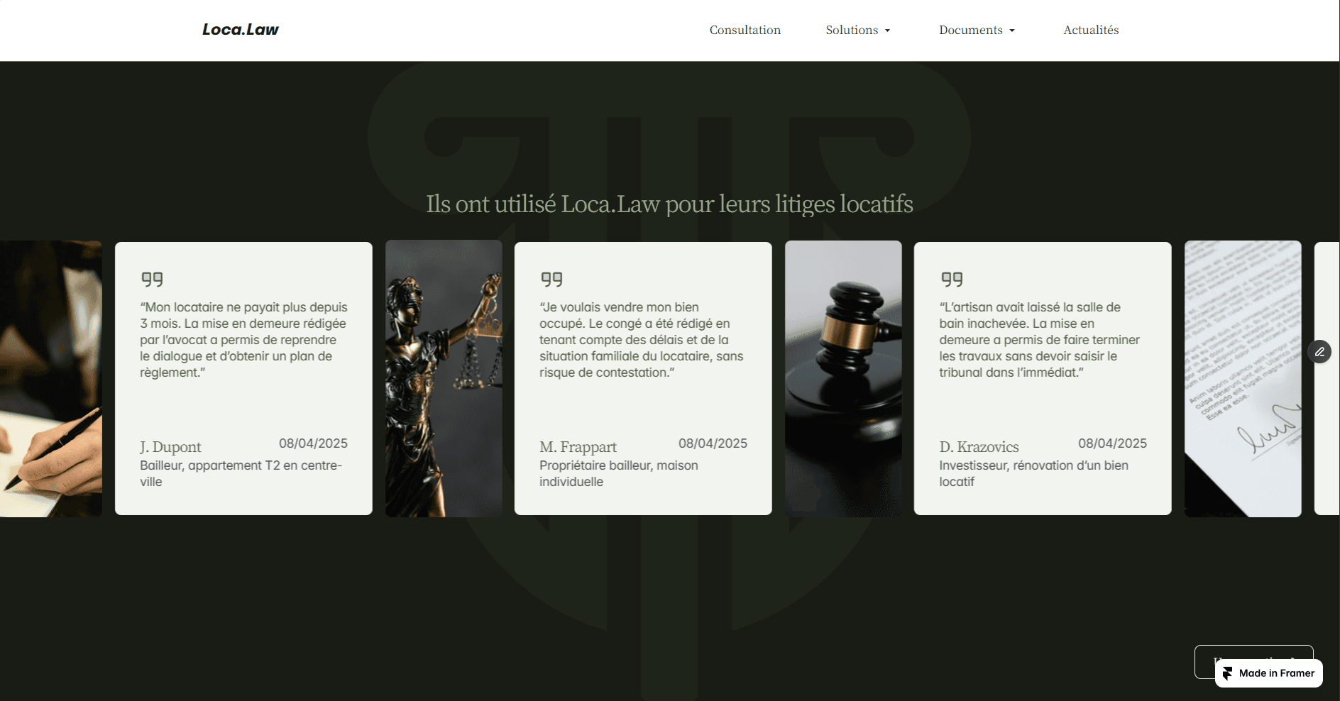 Screenshots du Site de La Table de Cana, développé par Ilies MANATA, Développeur Expert Framer & Ux / Ui Designer, Freelance, Nord