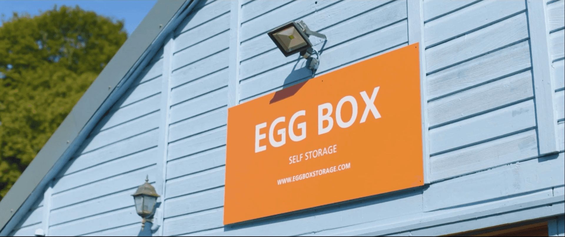 Egg Box Self Storage entrance signage