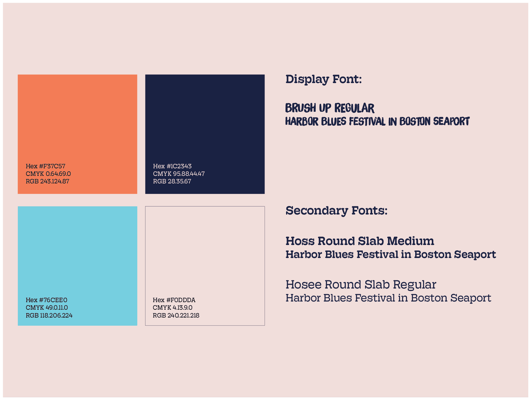 Harbor Blues color and typography system