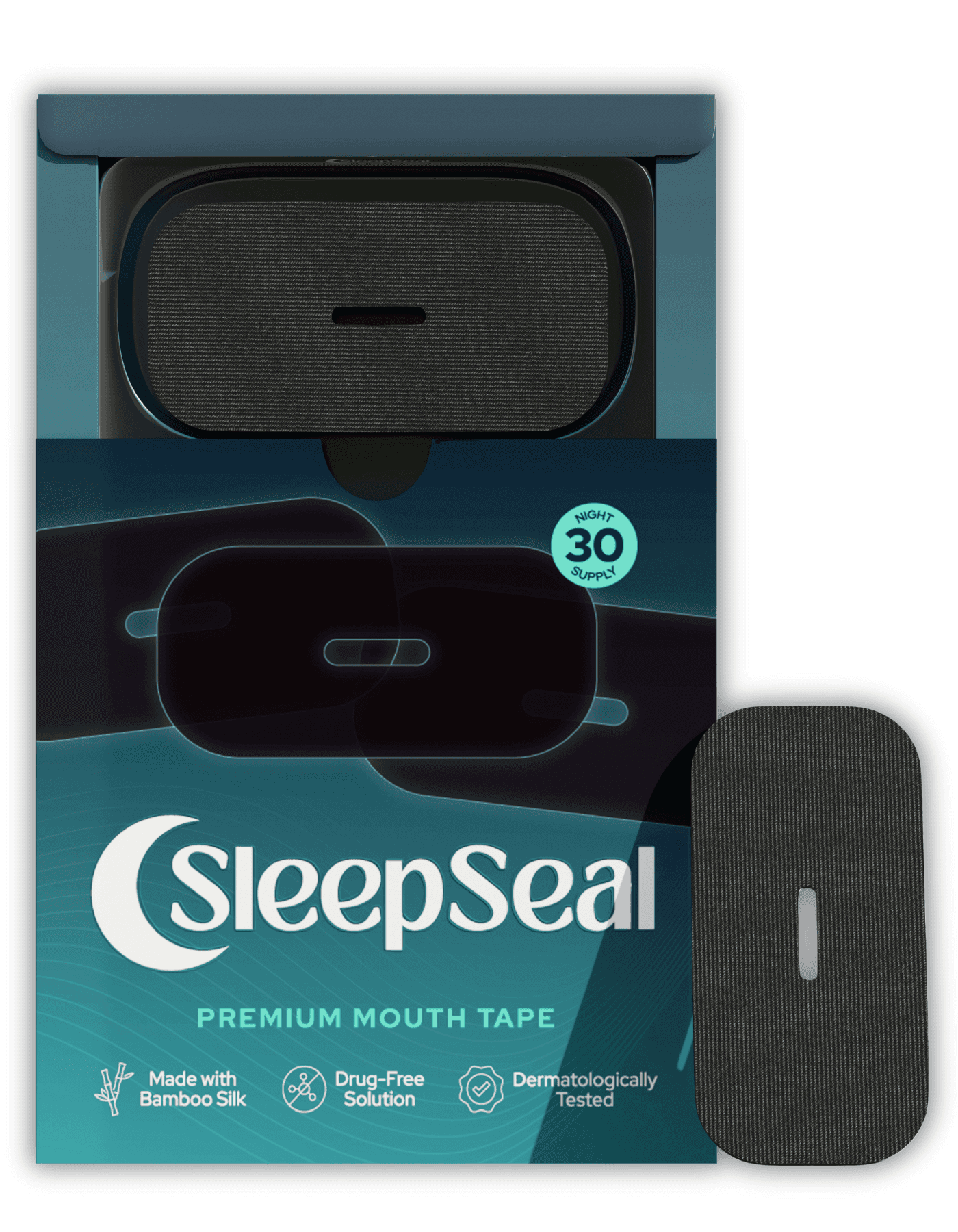 Image of an open pack of SleepSeal premium mouth tape for enhancing sleep quality