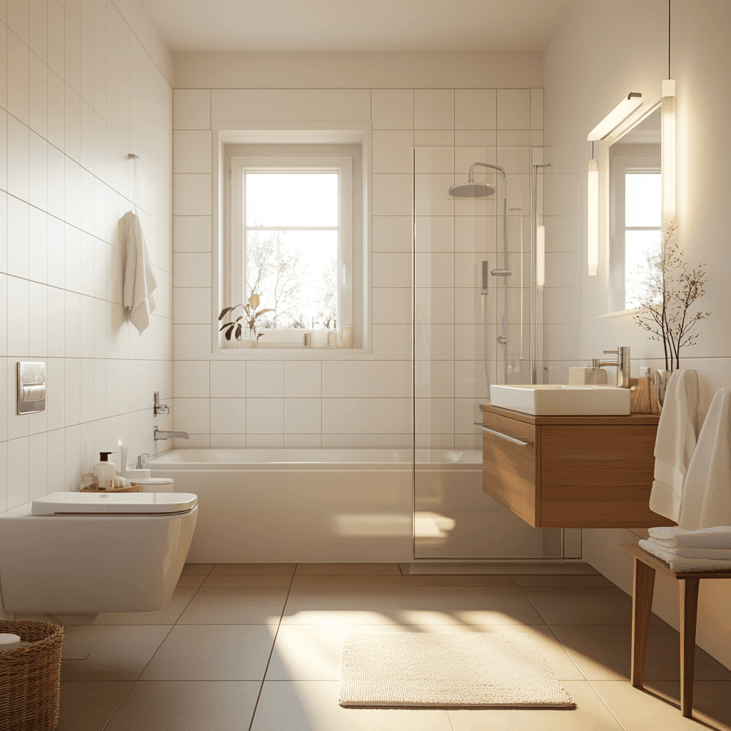 Neues Badezimmer nach Badsanierung und Modernisierung