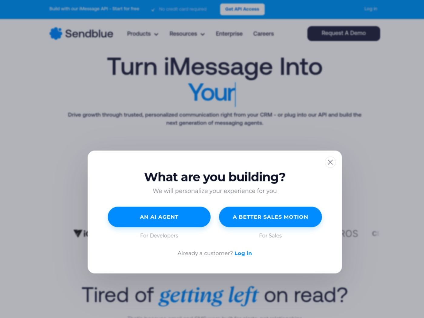 SendBlue website