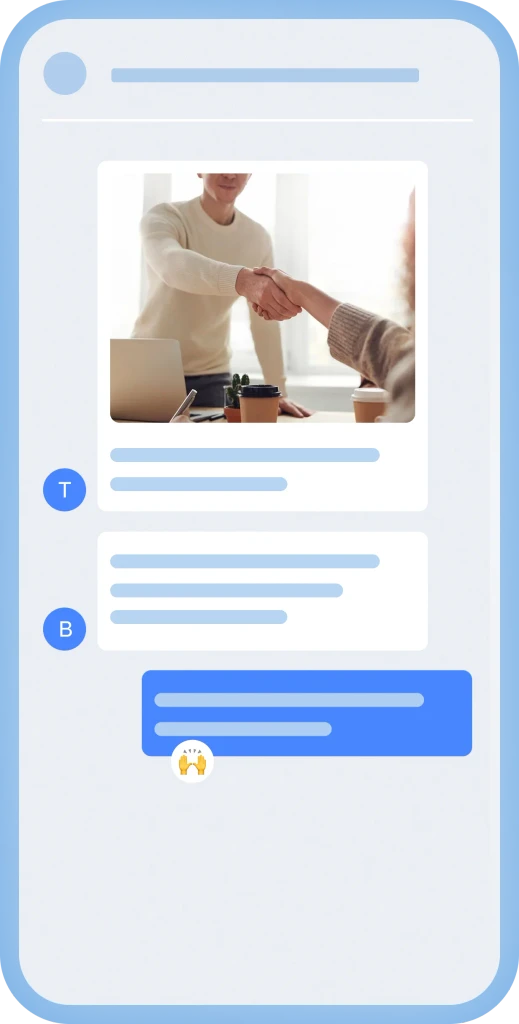 Spencer interne chat UI met berichten en overzichtelijke chatinterface op mobiel