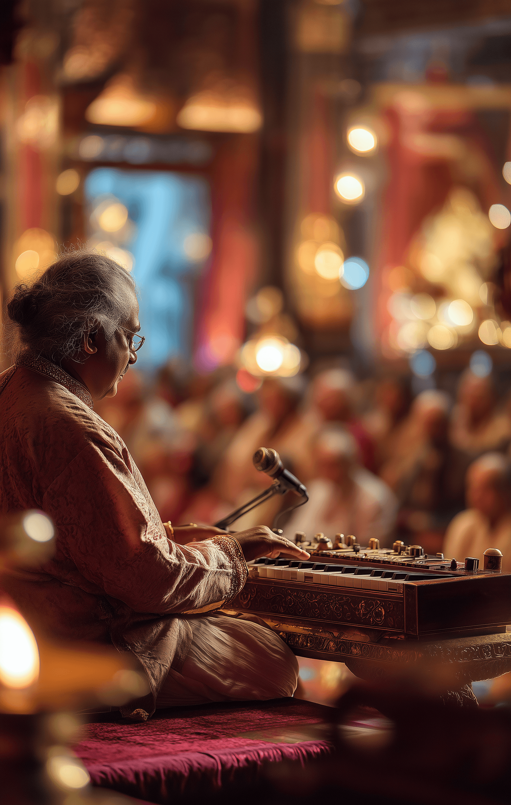 A person doing bhajan